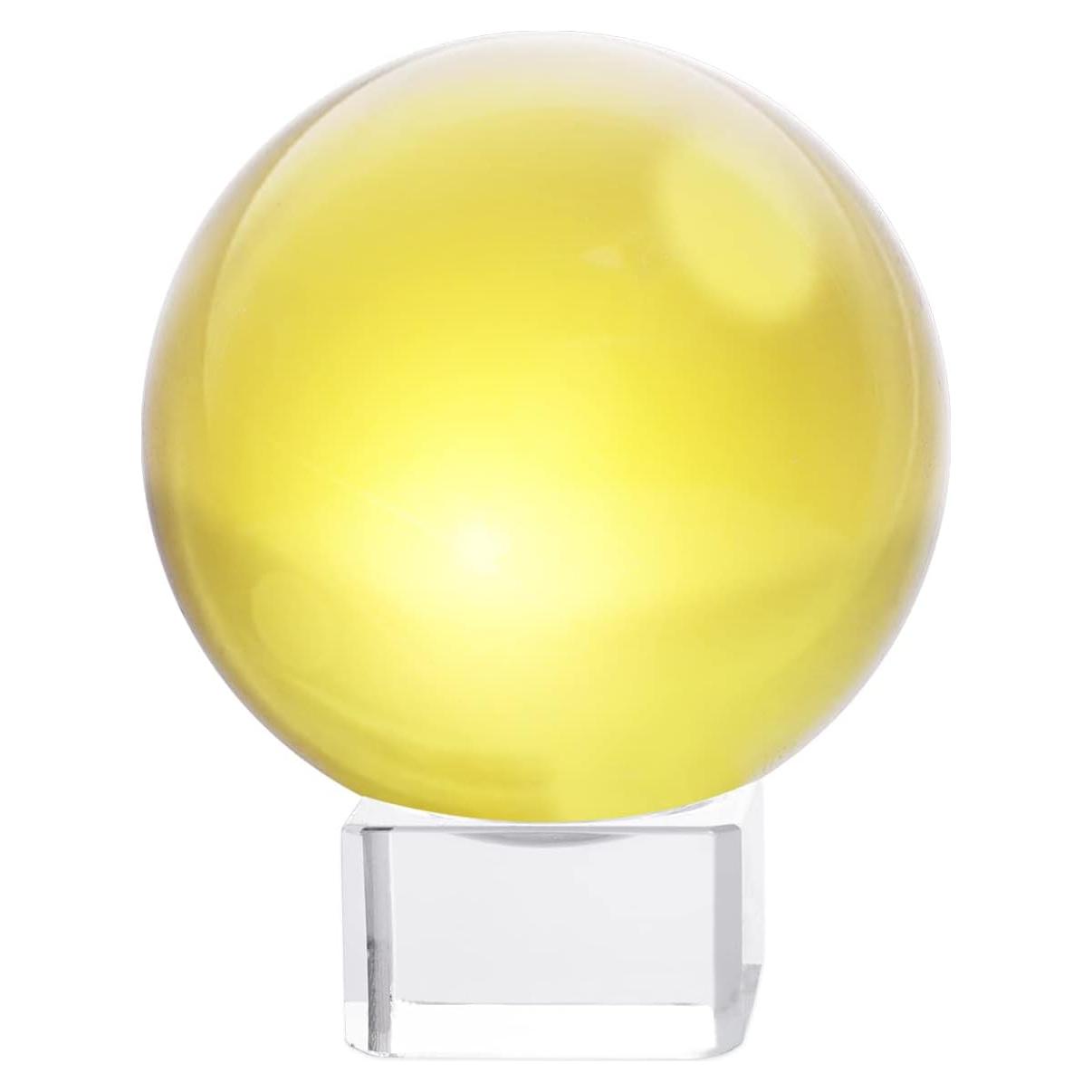 Bola de Cristal K9 60mm LONGWIN con Soporte Amarillo