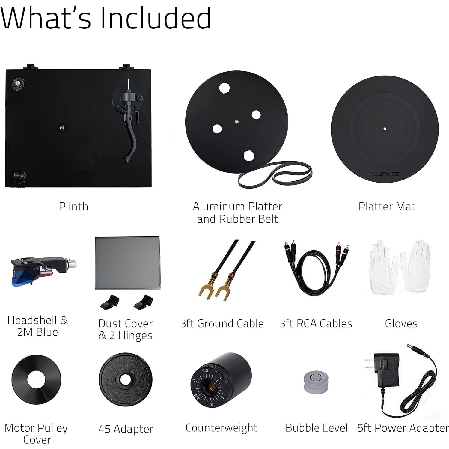 Tocadiscos Fluance RT84 Vinilo Ortofon 2M Blue Negro