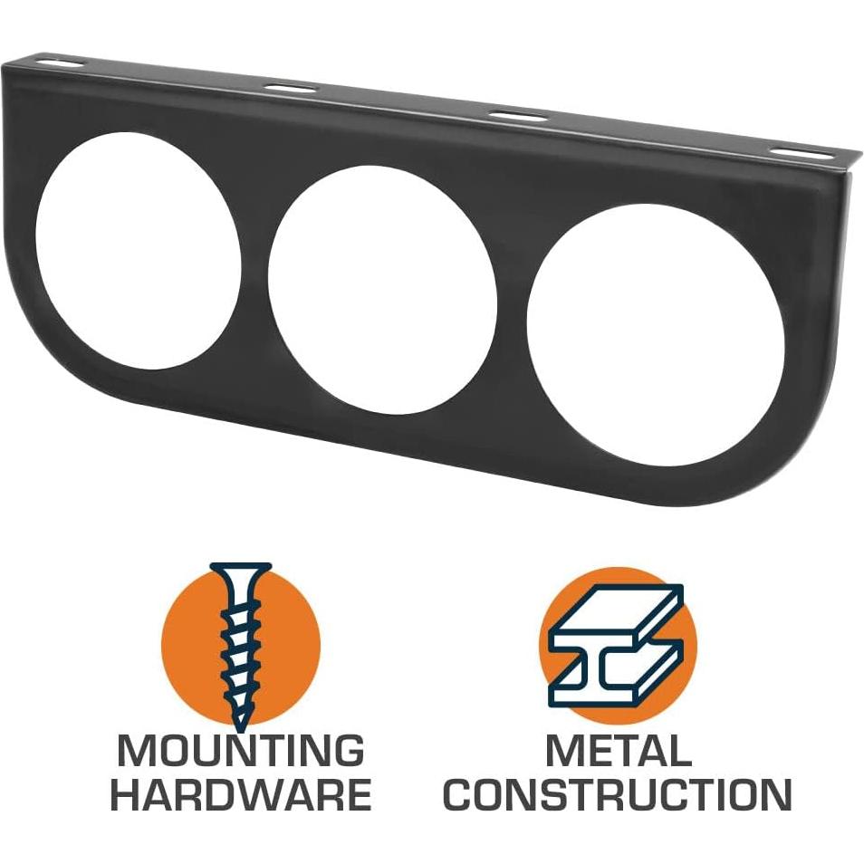 Soporte de Montaje Triple GlowShift Negro para 3 Medidores 52mm