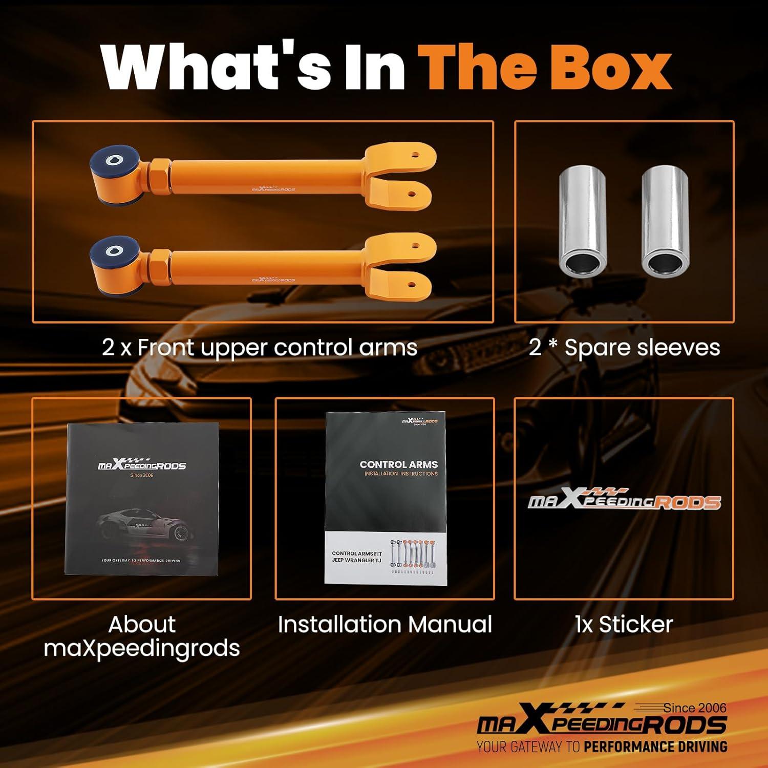 Brazos de Control Superiores Ajustables maXpeedingrods para Jeep