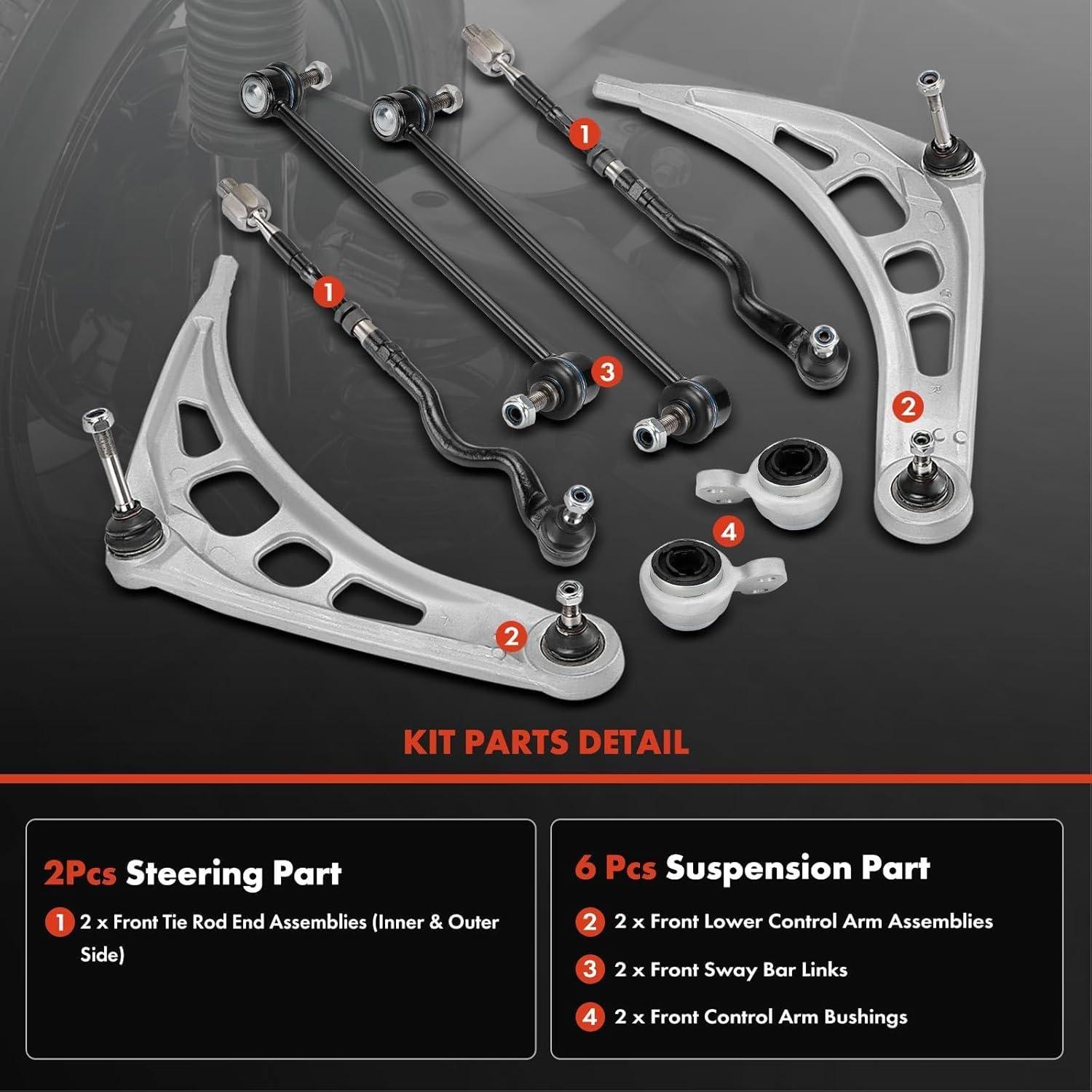 Kit de Suspensión Delantera A-Premium 8 Piezas para BMW E46
