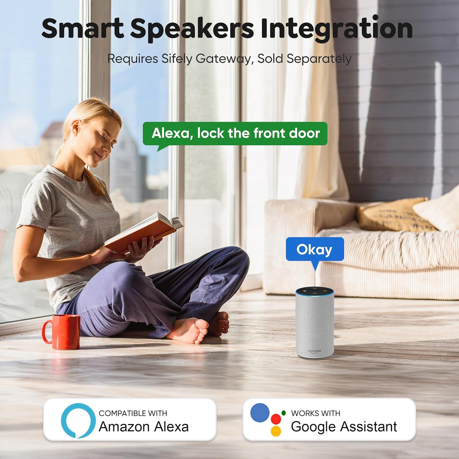 Cerradura Inteligente Sifely Modelo O Huella Dactilar Negra