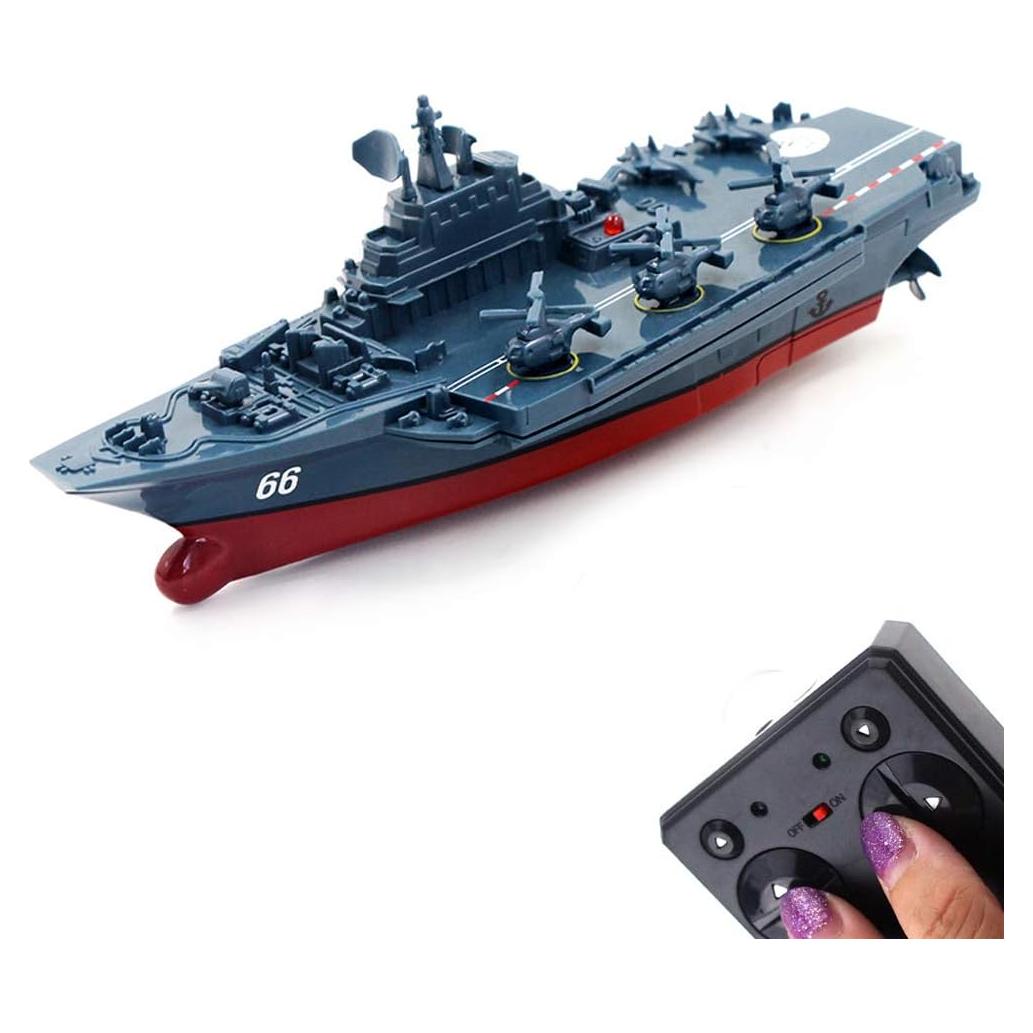 Portaaviones RC Yingmate 3319 Azul Control Remoto 15cm