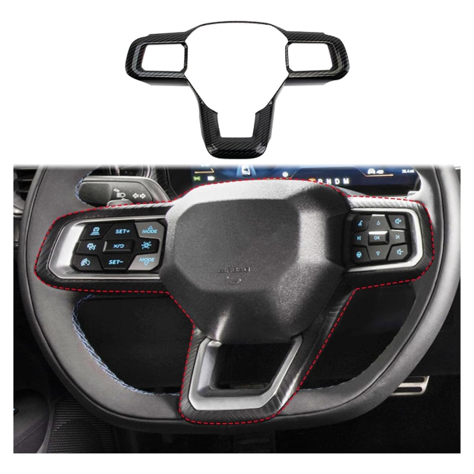 Recubrimiento de Volante de Fibra de Carbono YINGTUU para Ford Mustang 2024-2025