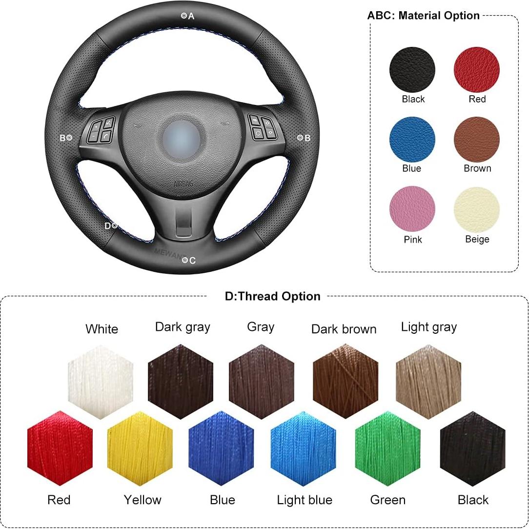 Funda de Volante MEWANT para BMW E81 E82 E87 E88 E90 E91 E92 E93