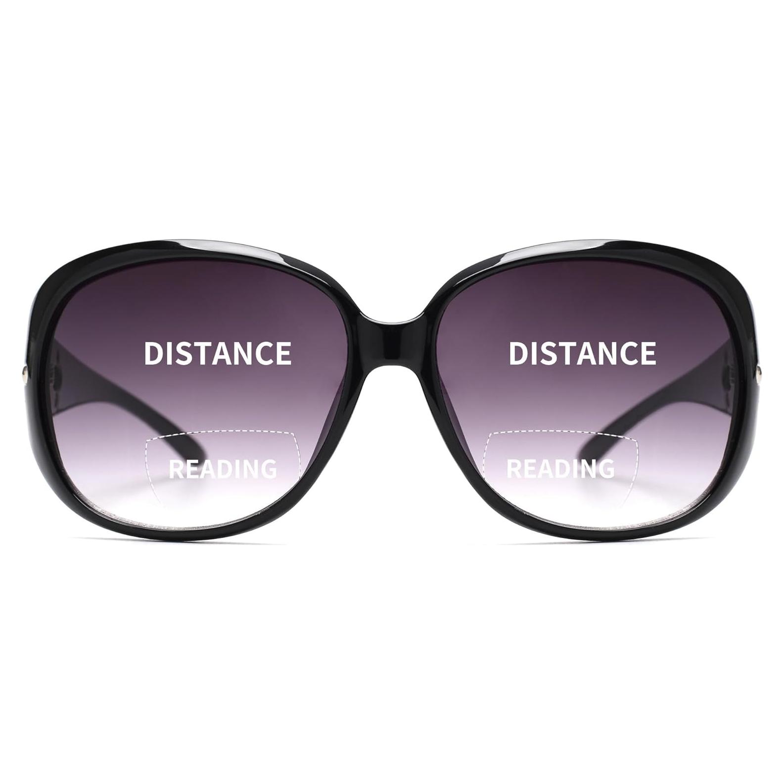 Gafas de sol bifocales JM para mujeres, UV protección +1.75