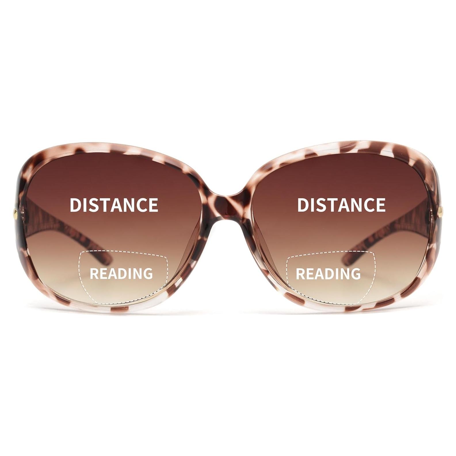 Gafas de sol bifocales JM tortuga +3.0 para mujeres