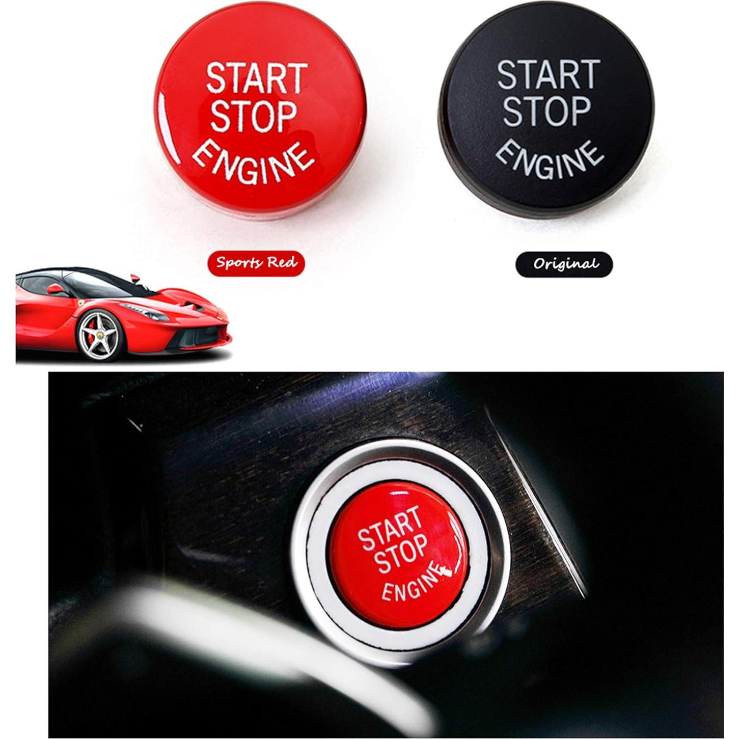 Botón de Inicio y Parada Rojo Jaronx para BMW Serie 1 3 5 6 X1 X3 X5 X6