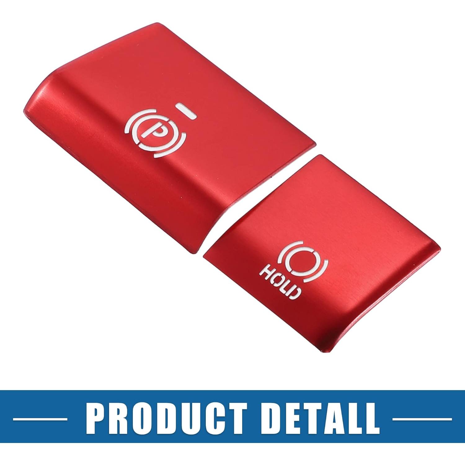 Cubierta de Botón de Freno de Mano Electrónico A ABSOPRO Roja - 5 Piezas para Toyota RAV4 2019-2022