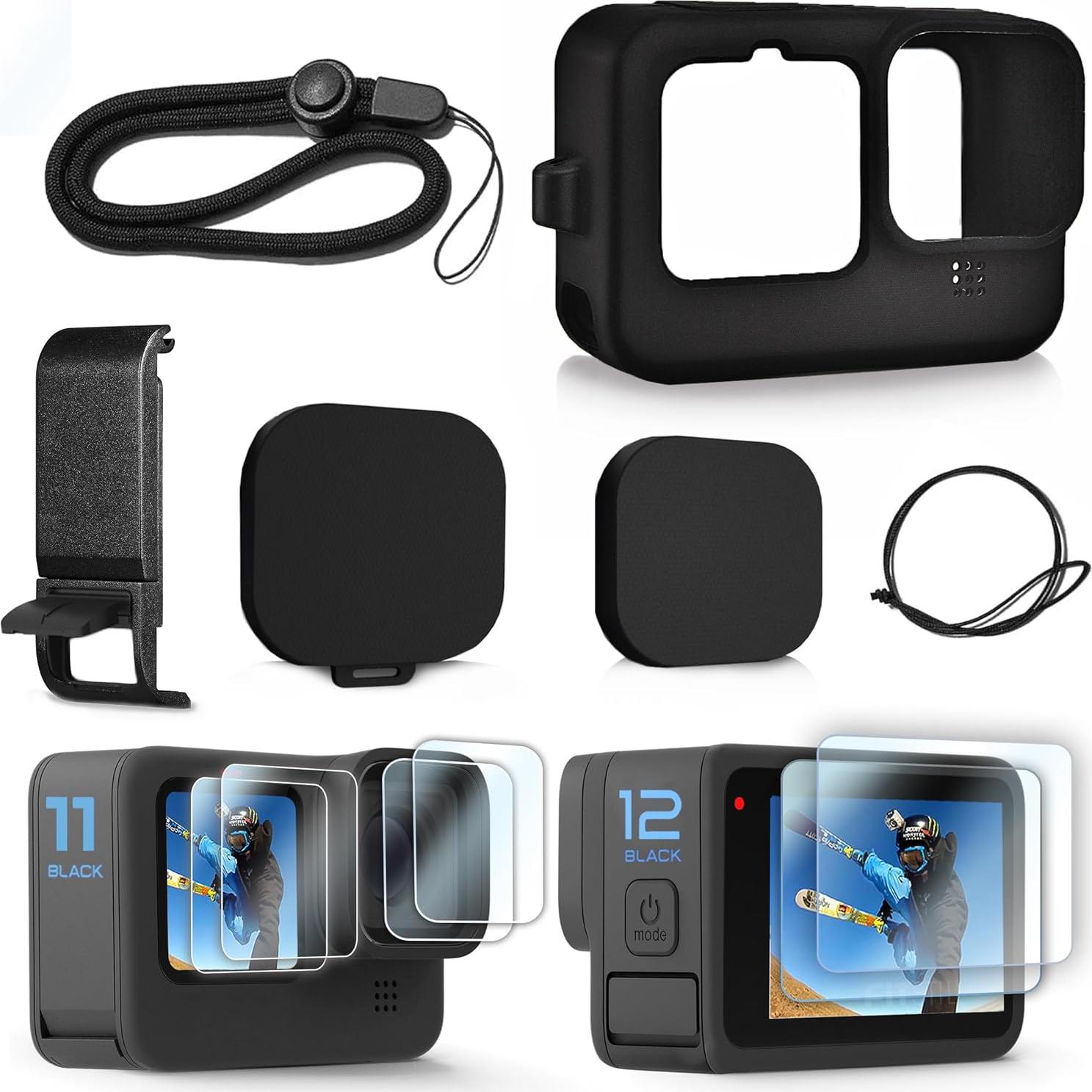 Funda de Silicona FitStill para GoPro Hero 12/11/10/9 Black