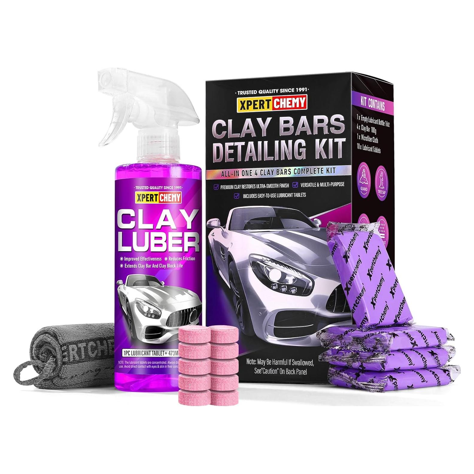 Barras de Arcilla para Auto XPERTCHEMY 400g y Lubricante 16oz