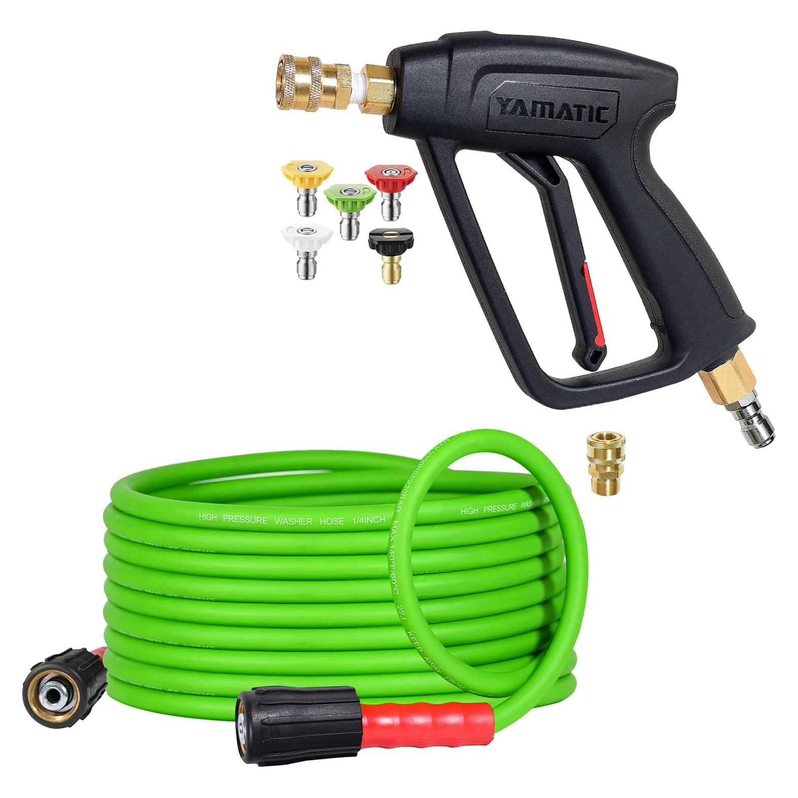 Pistola de Lavado a Presión Corta YAMATIC con Manguera 7.62m
