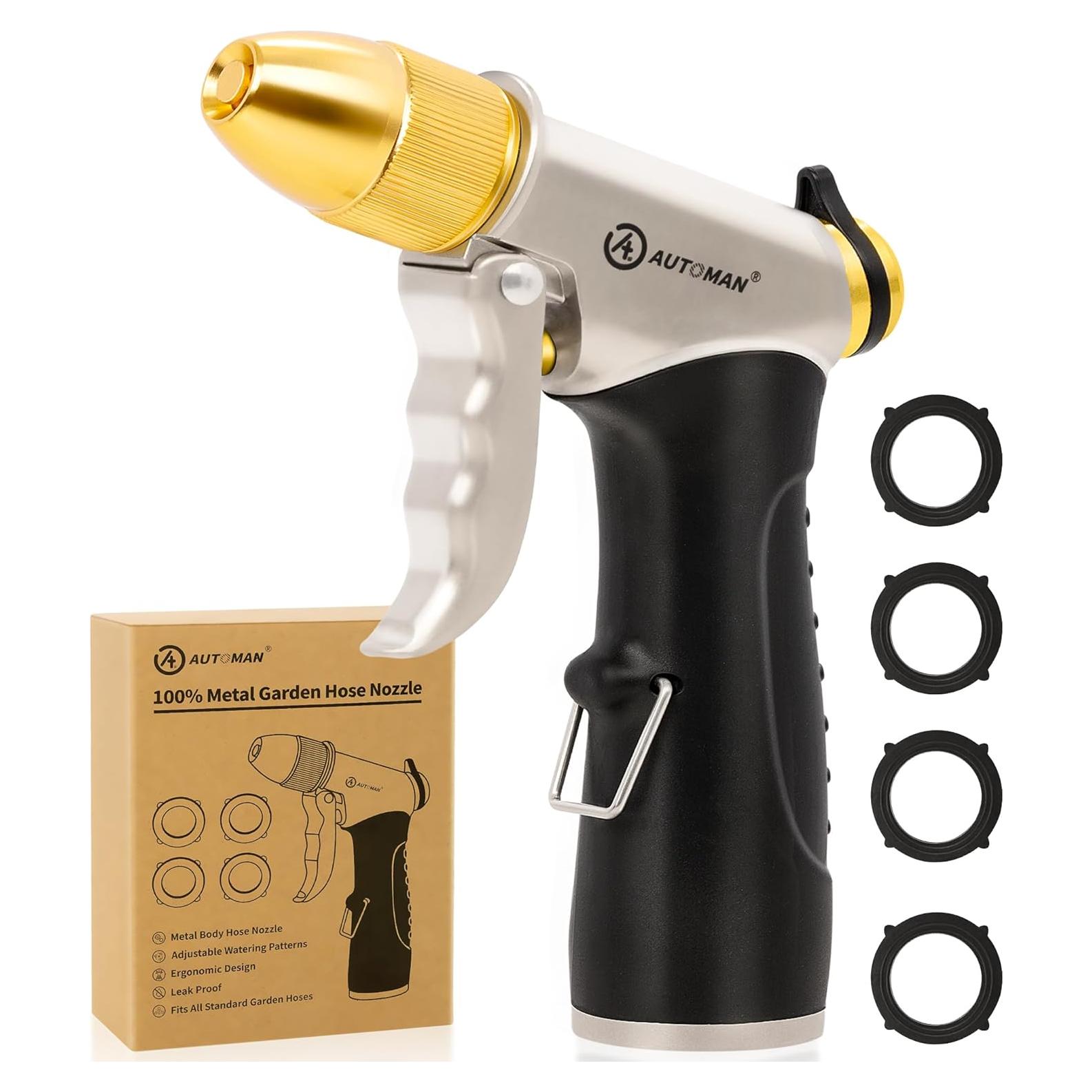 Boquilla de Manguera de Jardín AUTOMAN 100% Metal Ajustable