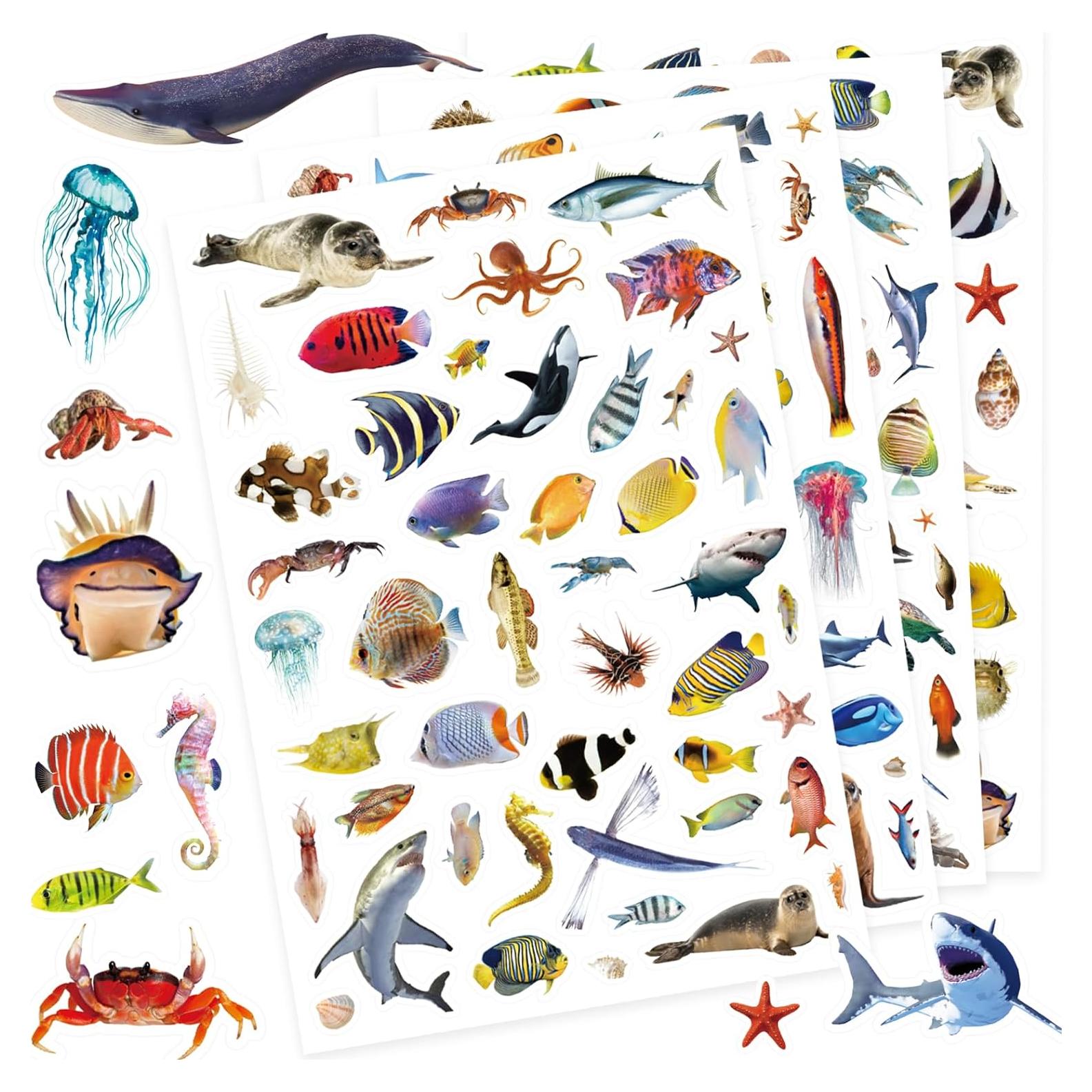 Pegatinas de Animales Marinos Genérico 820 Piezas Océano