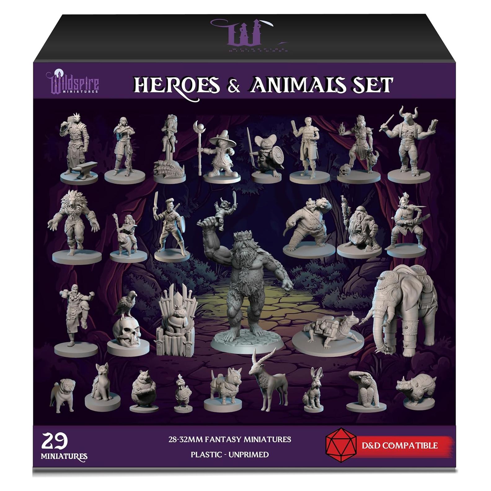Miniaturas D&D Wildspire 29 Figuras 28mm-32mm Sin Pintar