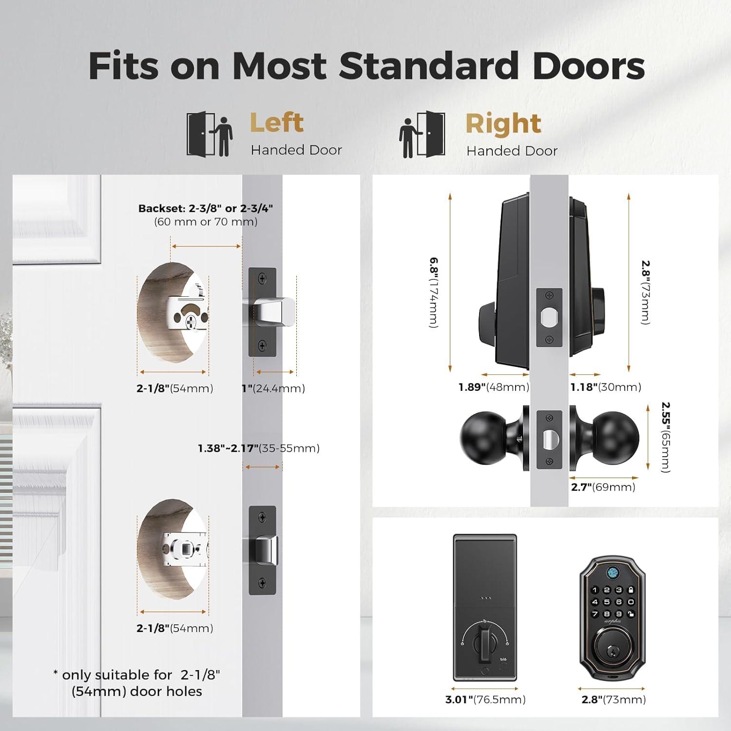 Cerradura Inteligente Arpha D280K con Huella Dactilar y App