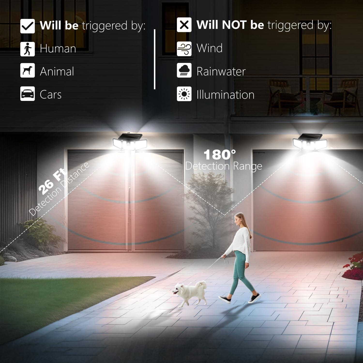 Luz Solar AmeriTop 3 Cabezas LED con Sensor Movimiento IP65