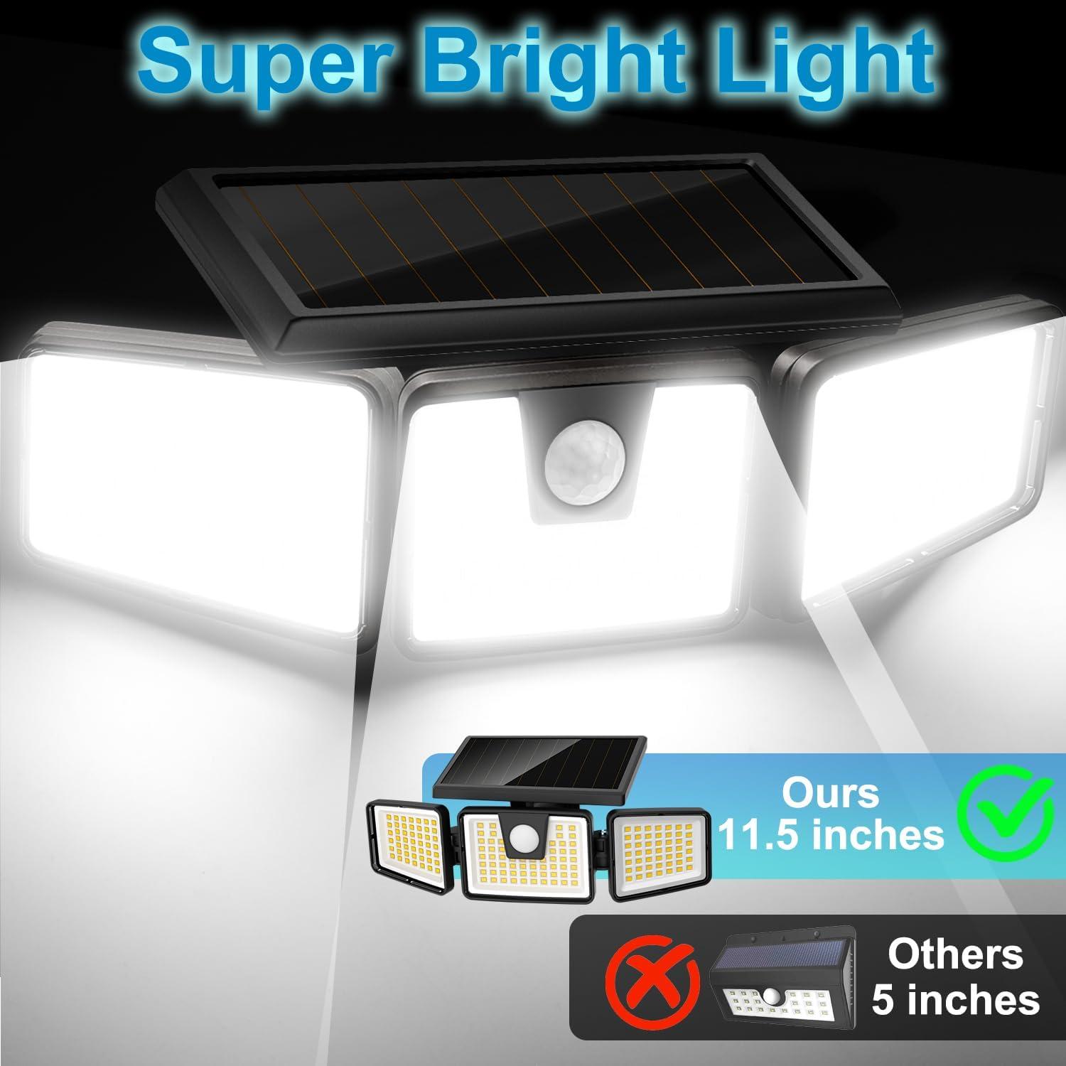 Luz Solar AmeriTop 3 Cabezas LED con Sensor Movimiento IP65