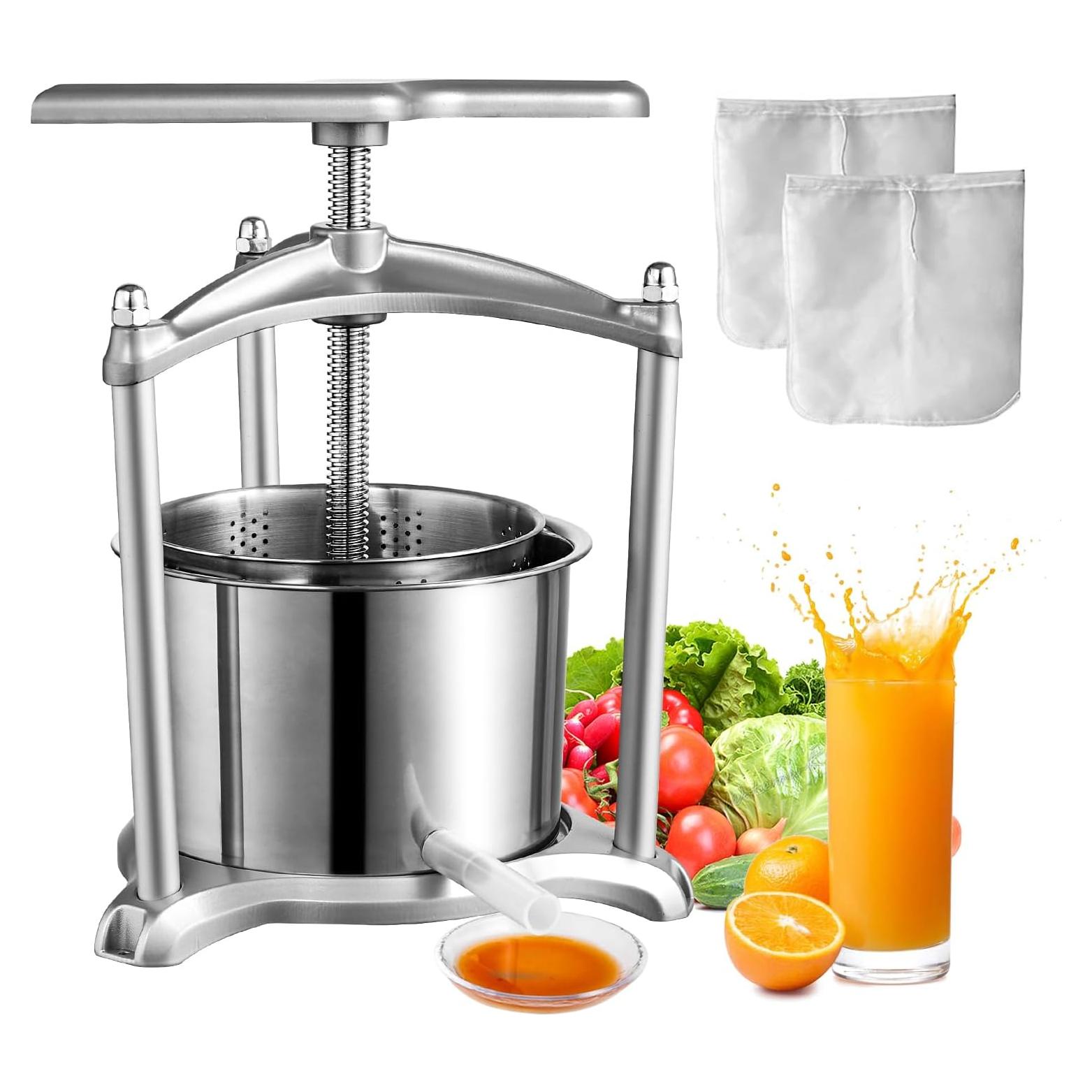 Prensa de Frutas Manual VEVOR 6.06L Acero Inoxidable 30cm