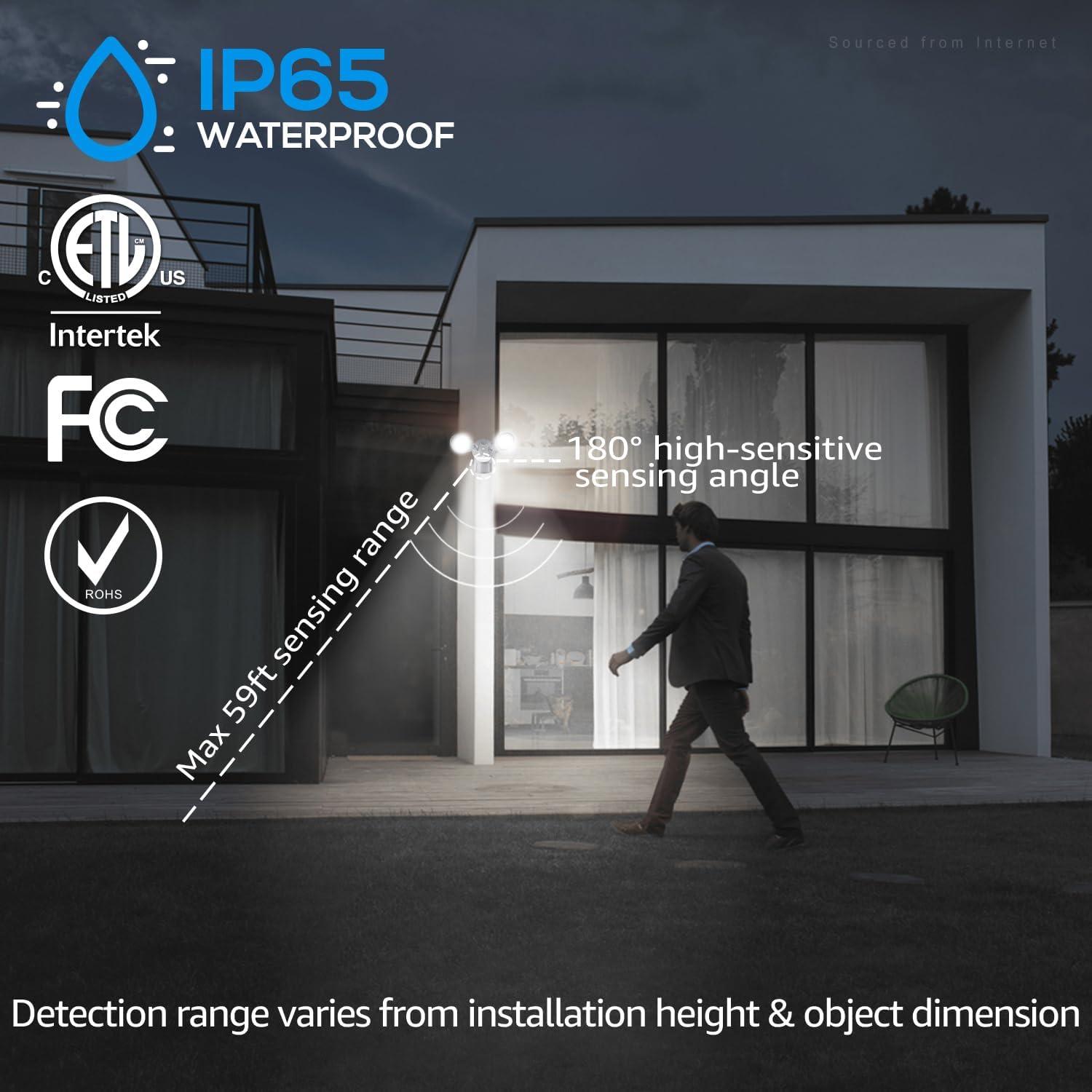 Luz de Seguridad LED LEONLITE 25W con Sensor de Movimiento