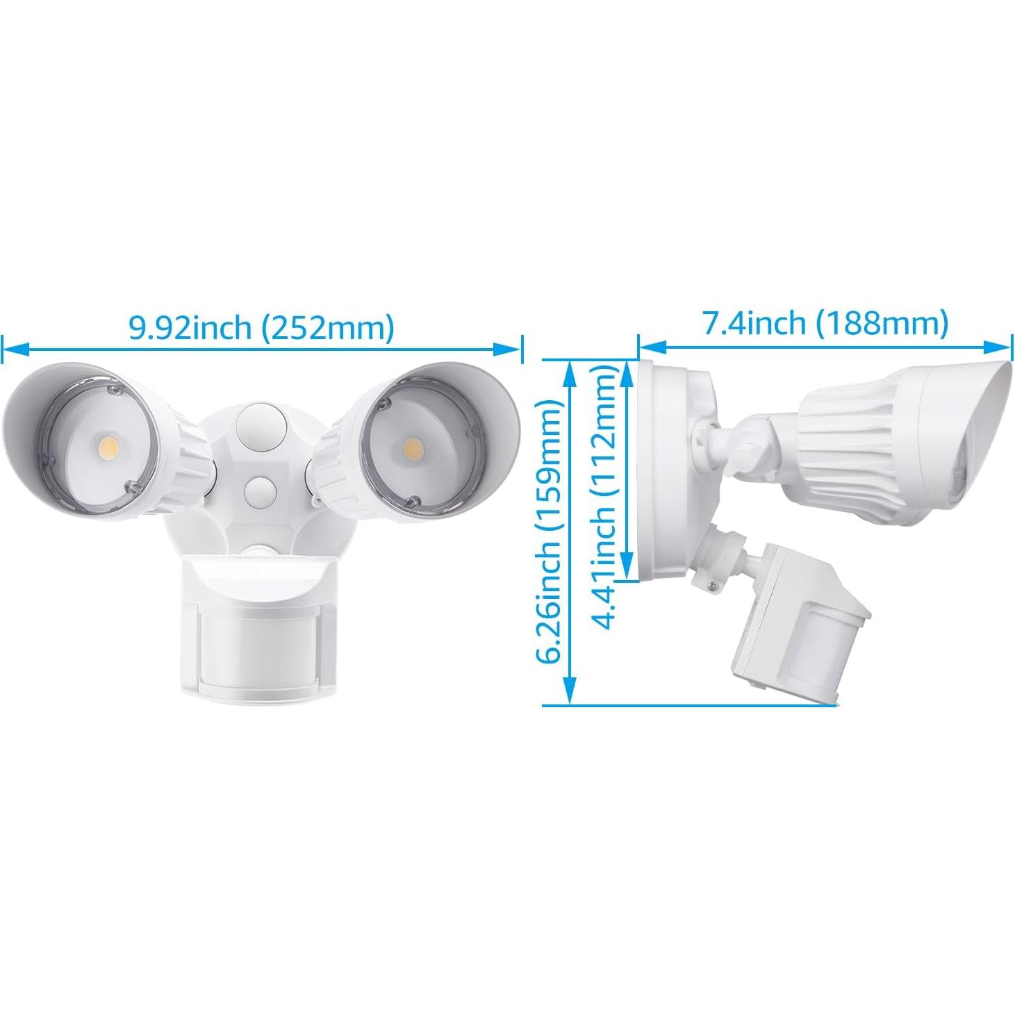 Luz de Seguridad LED LEONLITE 25W con Sensor de Movimiento