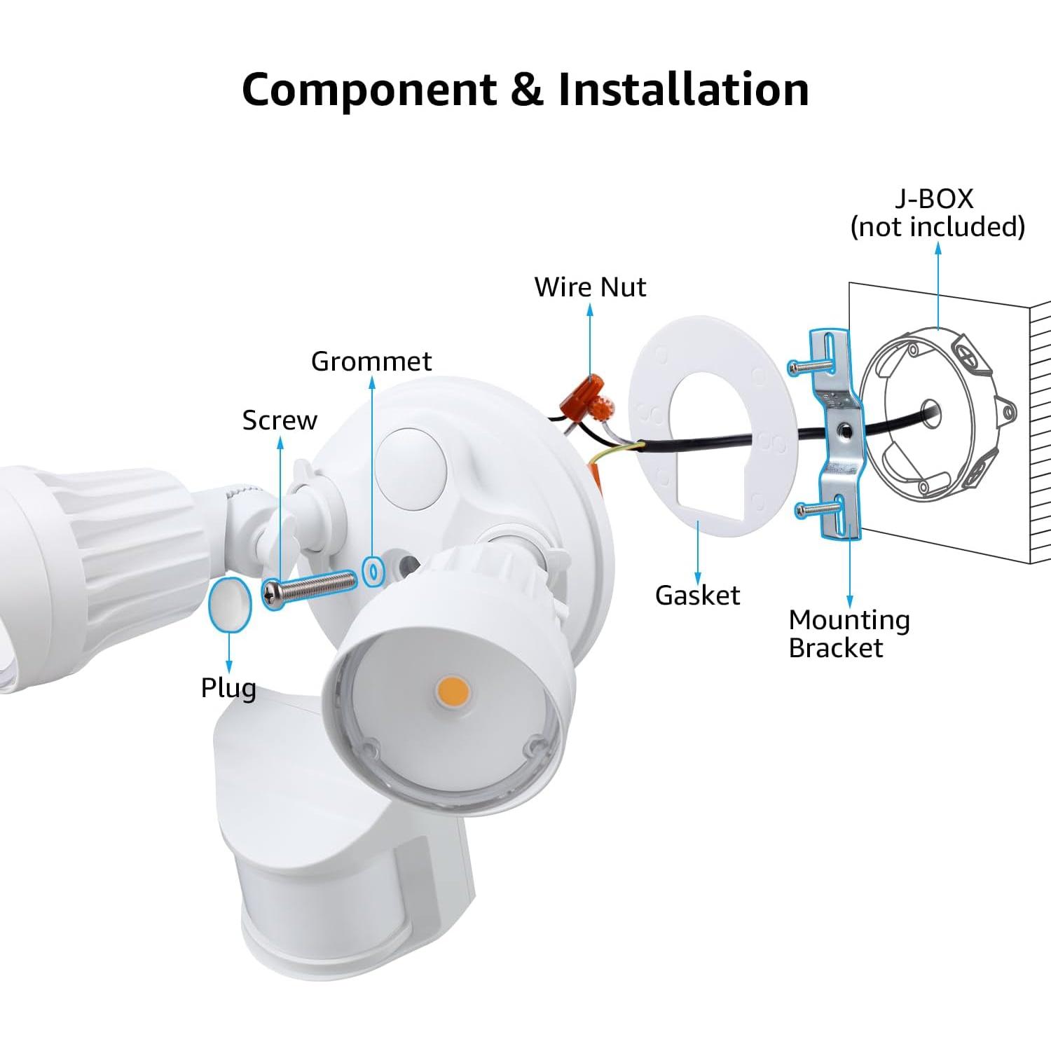 Luz de Seguridad LED LEONLITE 25W con Sensor de Movimiento