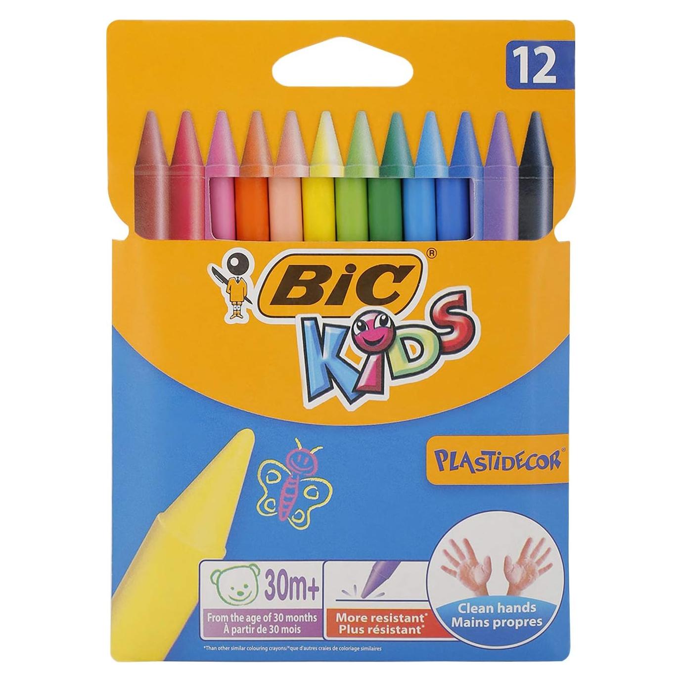 Crayones BIC Kids Plastidecor 12 Colores Afilables Duraderos
