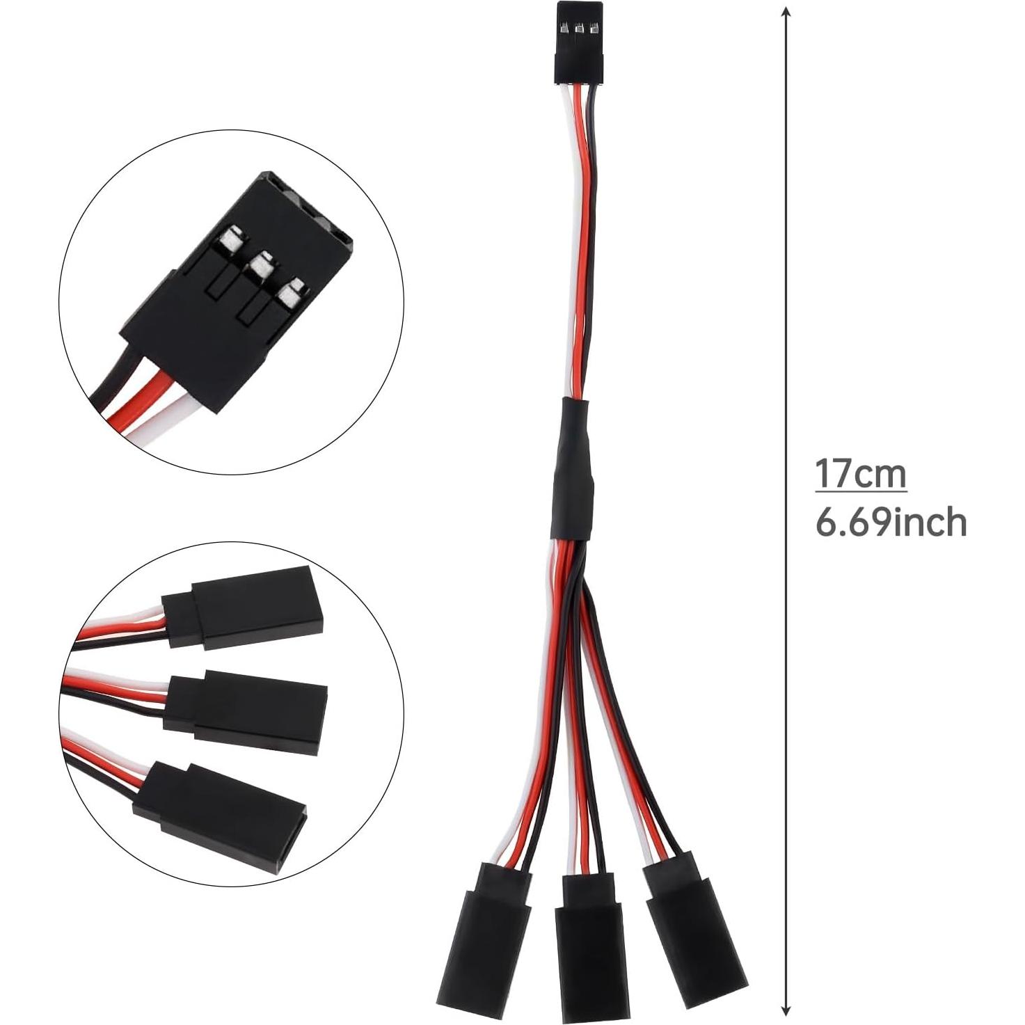 Cable Extensión Servo 6Pcs DiGiYes Macho a 3 Hembra 15cm