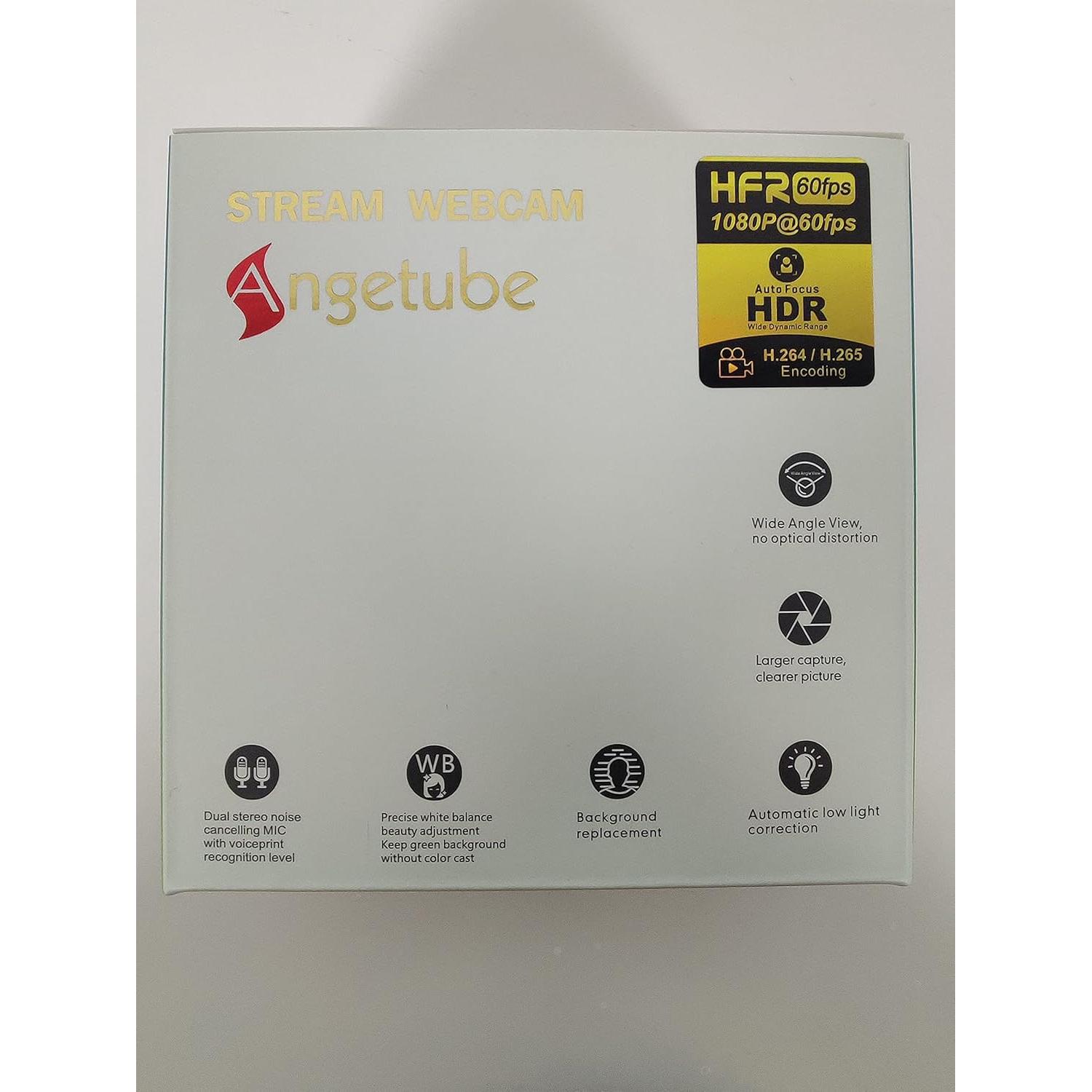 Cámara Web Angetube 967Pro 1080p con Luz Anular y Micrófono