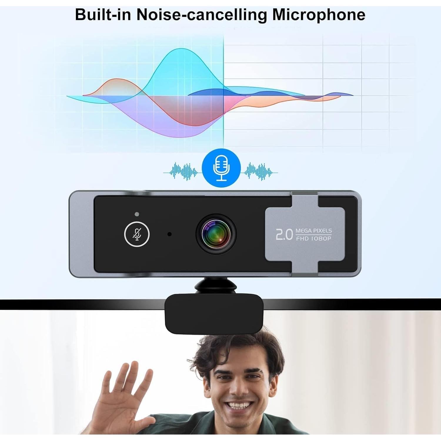 Cámara Web Paobas C920 1080P con Micrófonos y Tapa