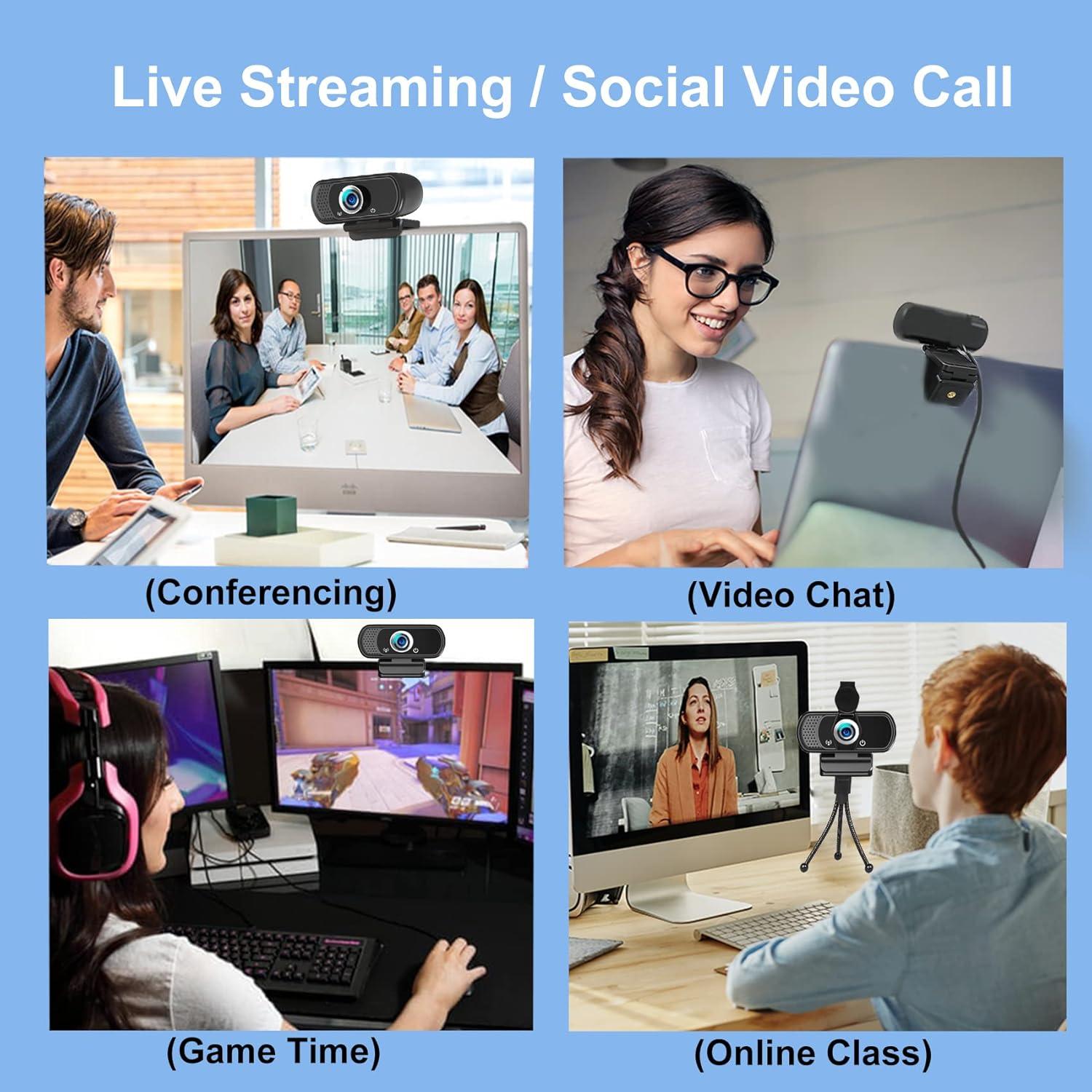 Webcam 1080p Hrayzan con Micrófono y Trípode