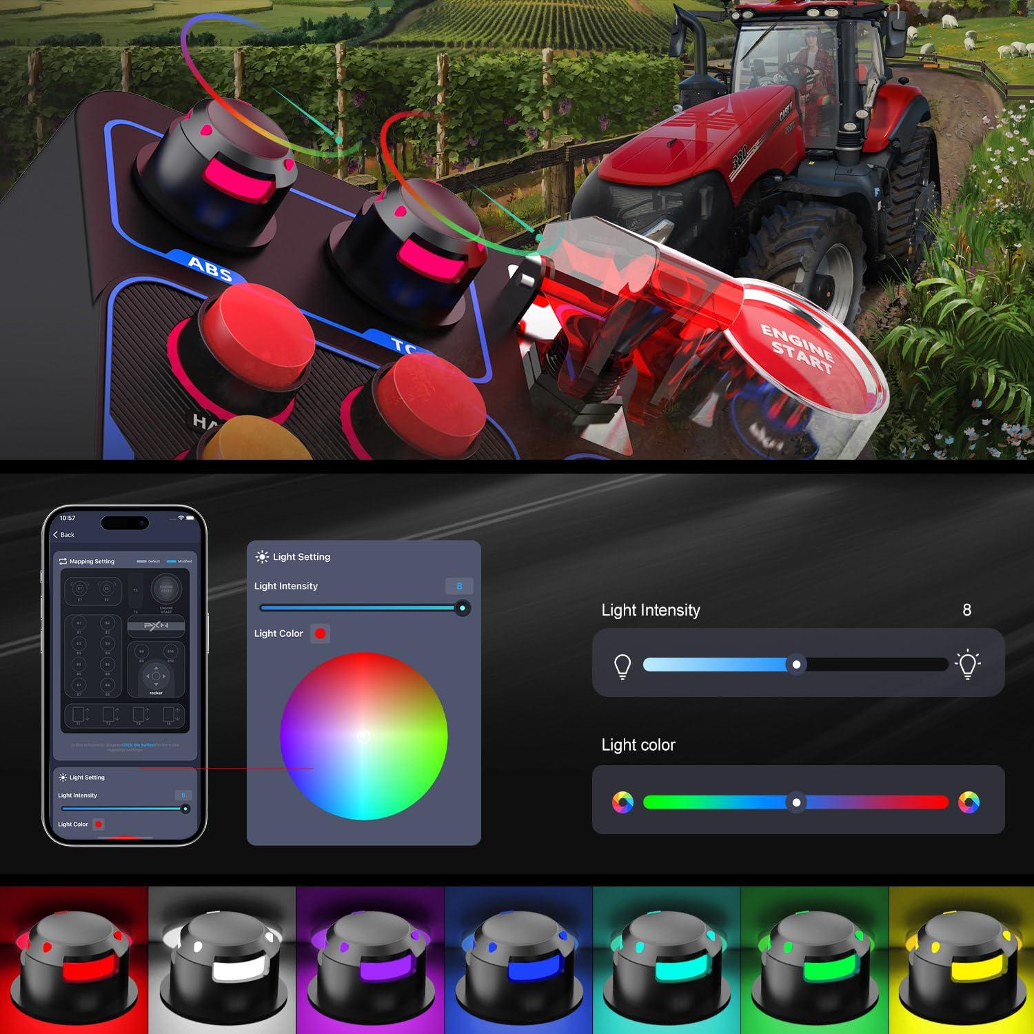 Controlador de Simulación de Granja PXN CB1 con 30 Botones