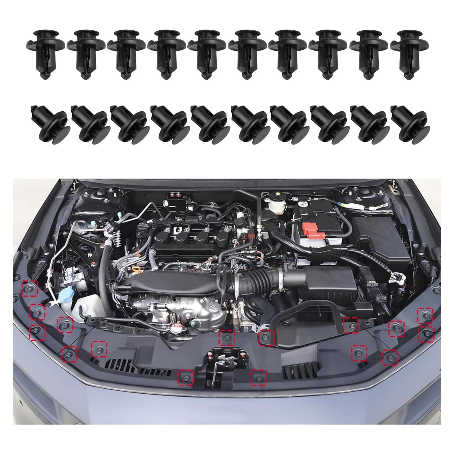 20 Clips de Retención Nylon QZTYTY para Parachoques 10mm