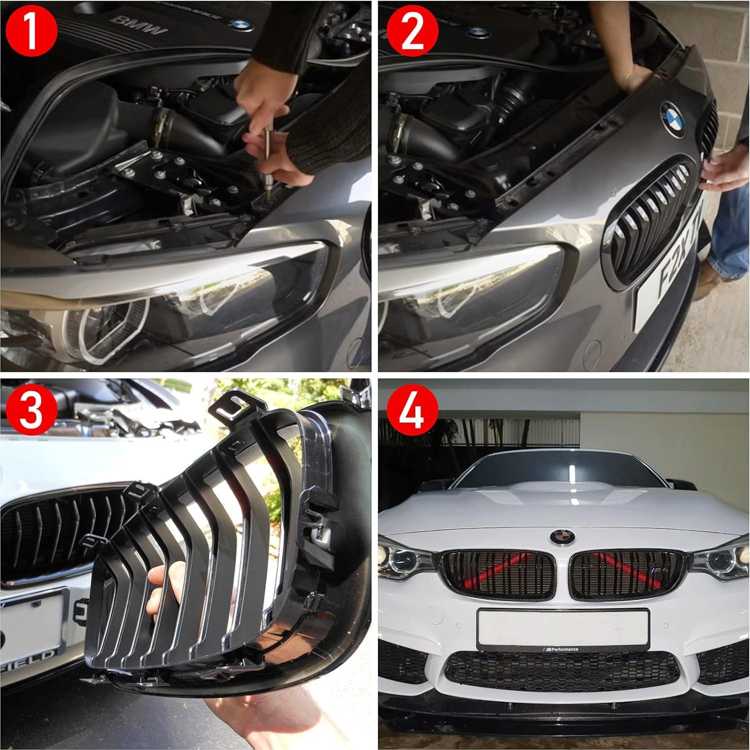 Cubiertas V Brace Jaronx para Parrilla BMW Rojo F30 G30