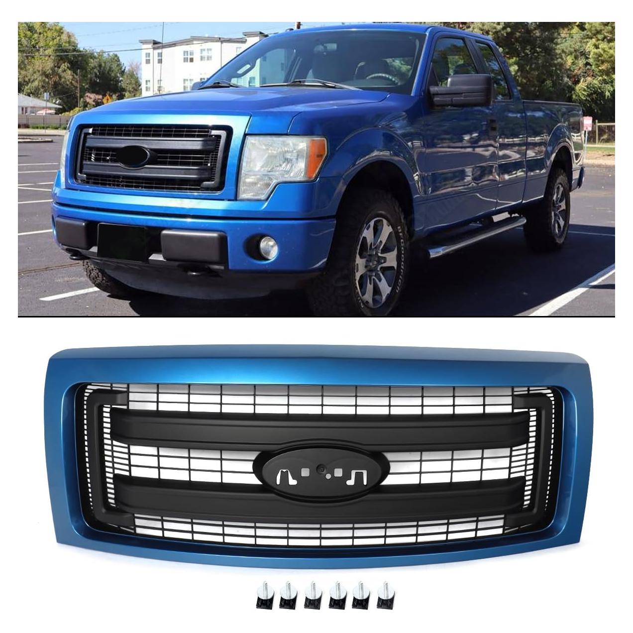 Parrilla del Parachoques Delantero SAIQINGSP F150 2009-2014 Azul