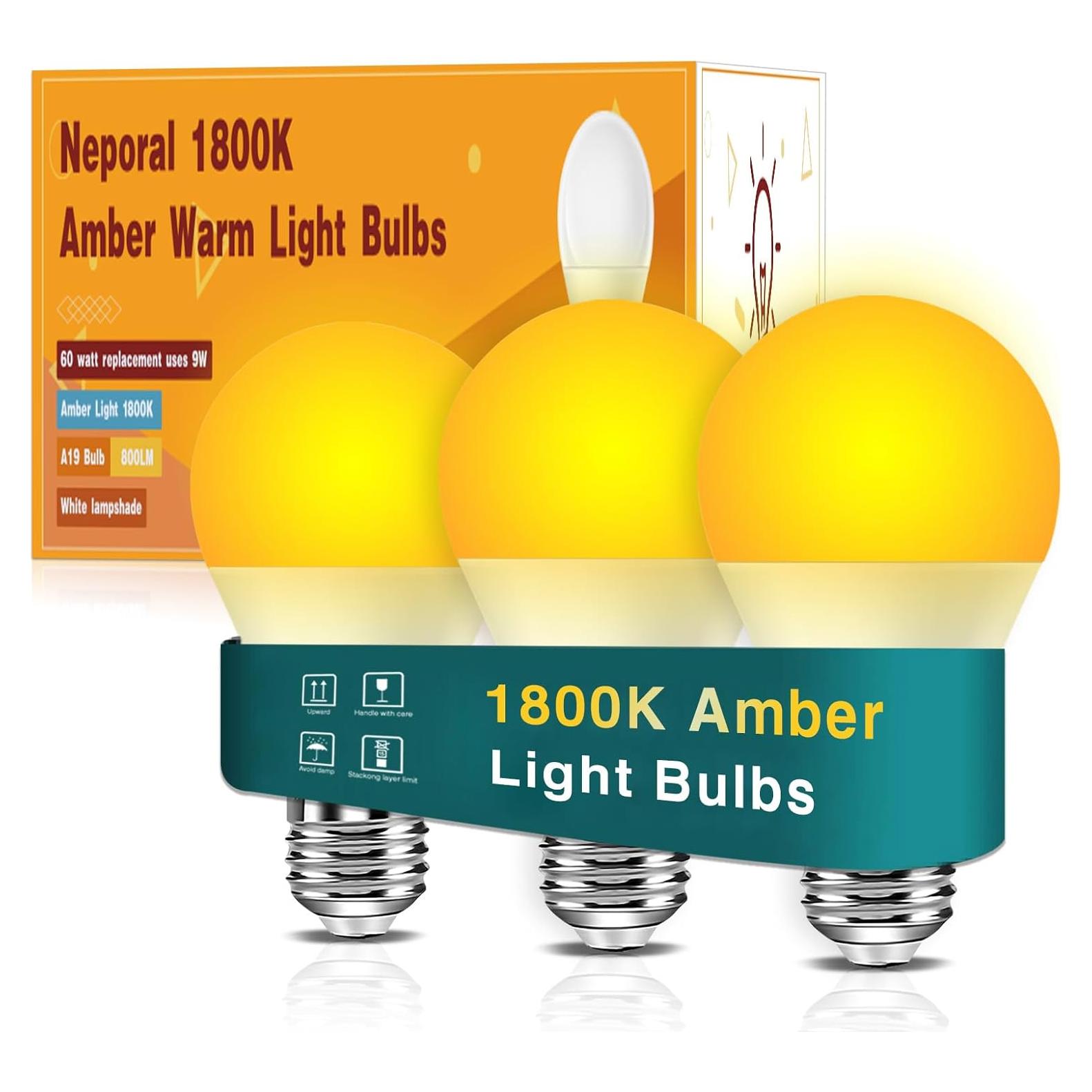 Bombillas LED Ámbar Neporal 9W, luz cálida 800 lúmenes