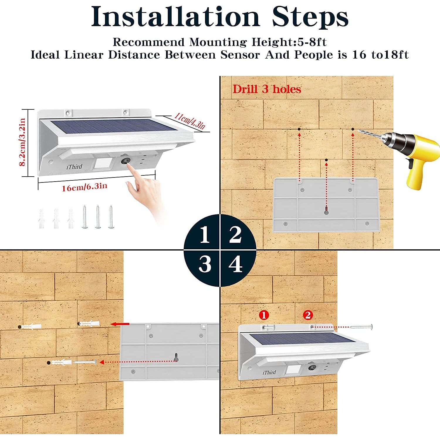 Luces Solares iThird IT-21 LED con Sensor de Movimiento
