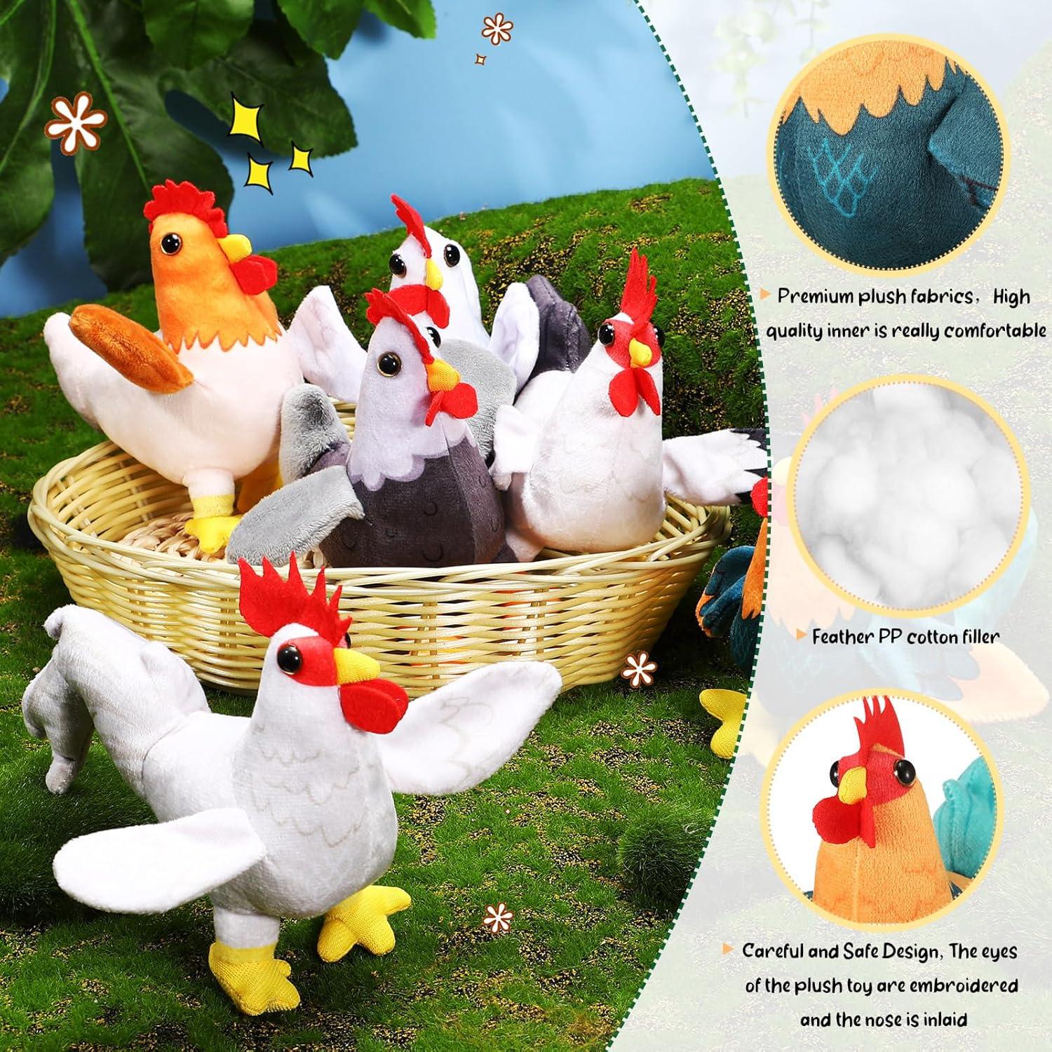 Kasyat 6 Piezas Juguetes de Peluche Animales de Granja