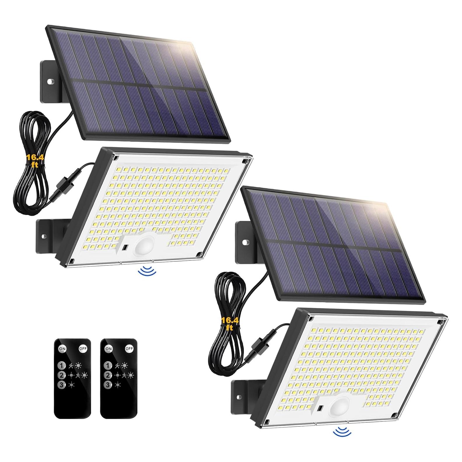 Luces Solares Gusicil 172LED con Sensor y Control Remoto IP65
