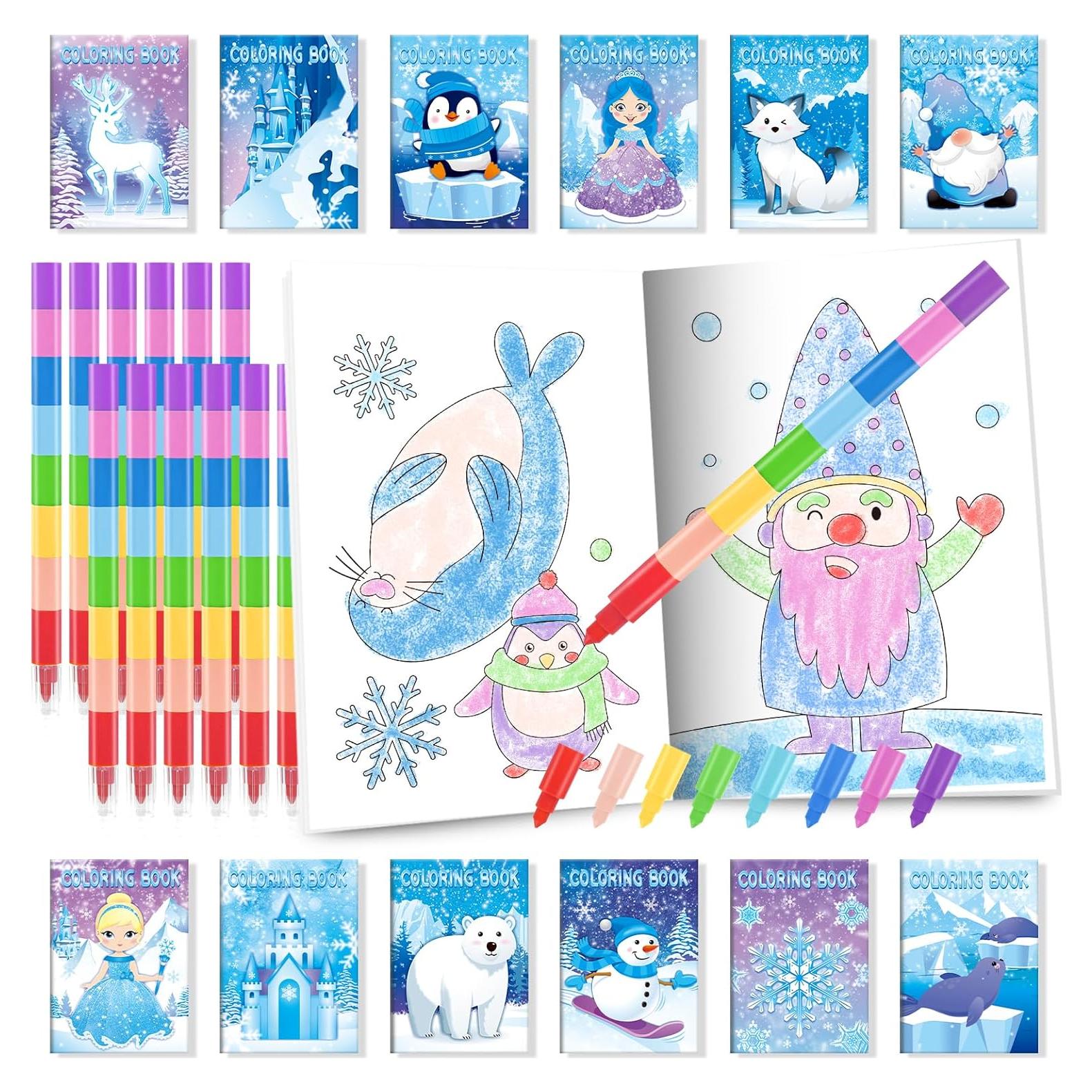 BenLouis 24 Libros de Colorear Congelados + 24 Crayones