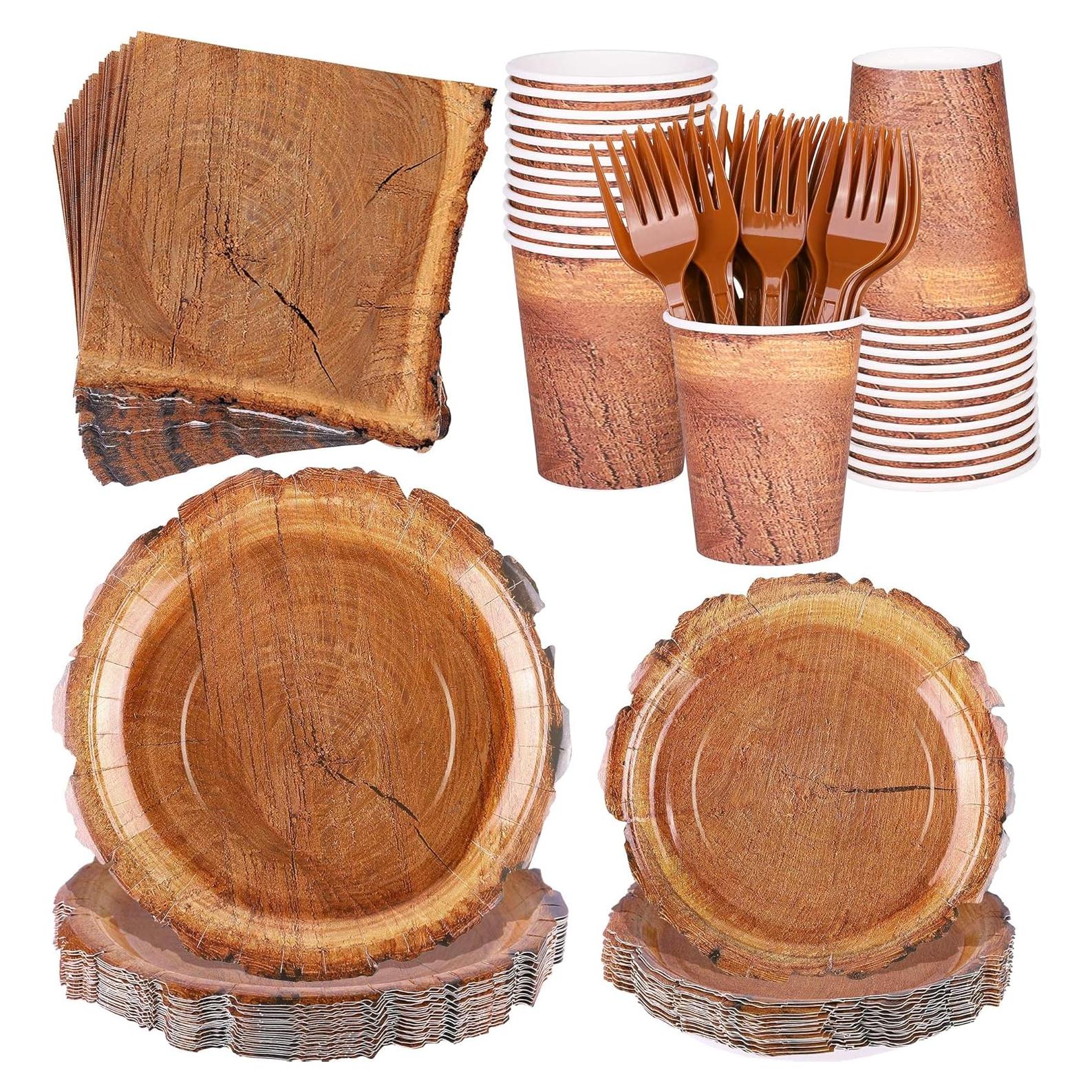 Juego de Vajilla de Madera 144 Piezas Kochorie Camping