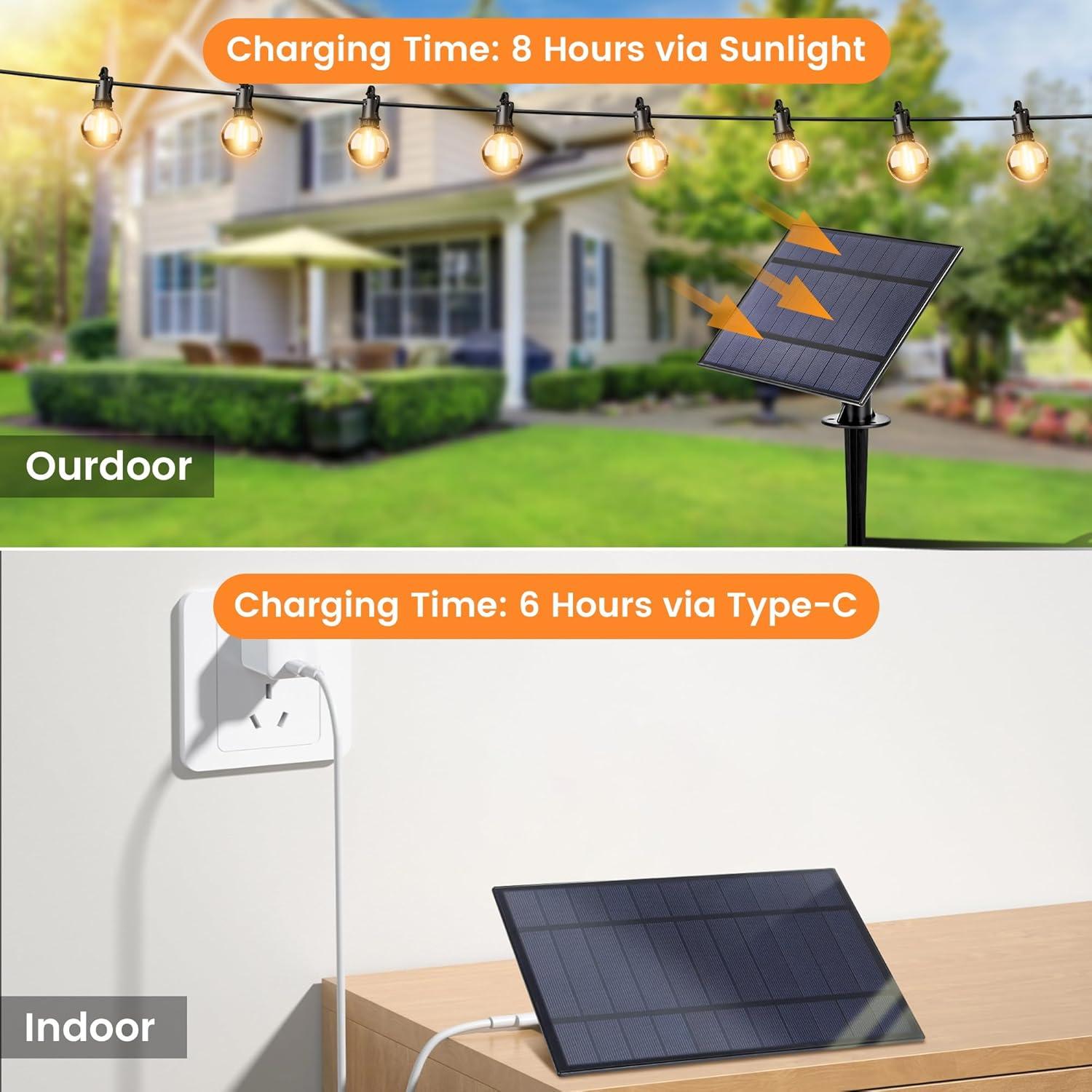 OHLUX Luces de Cadena Solares 36.5m con Control Remoto