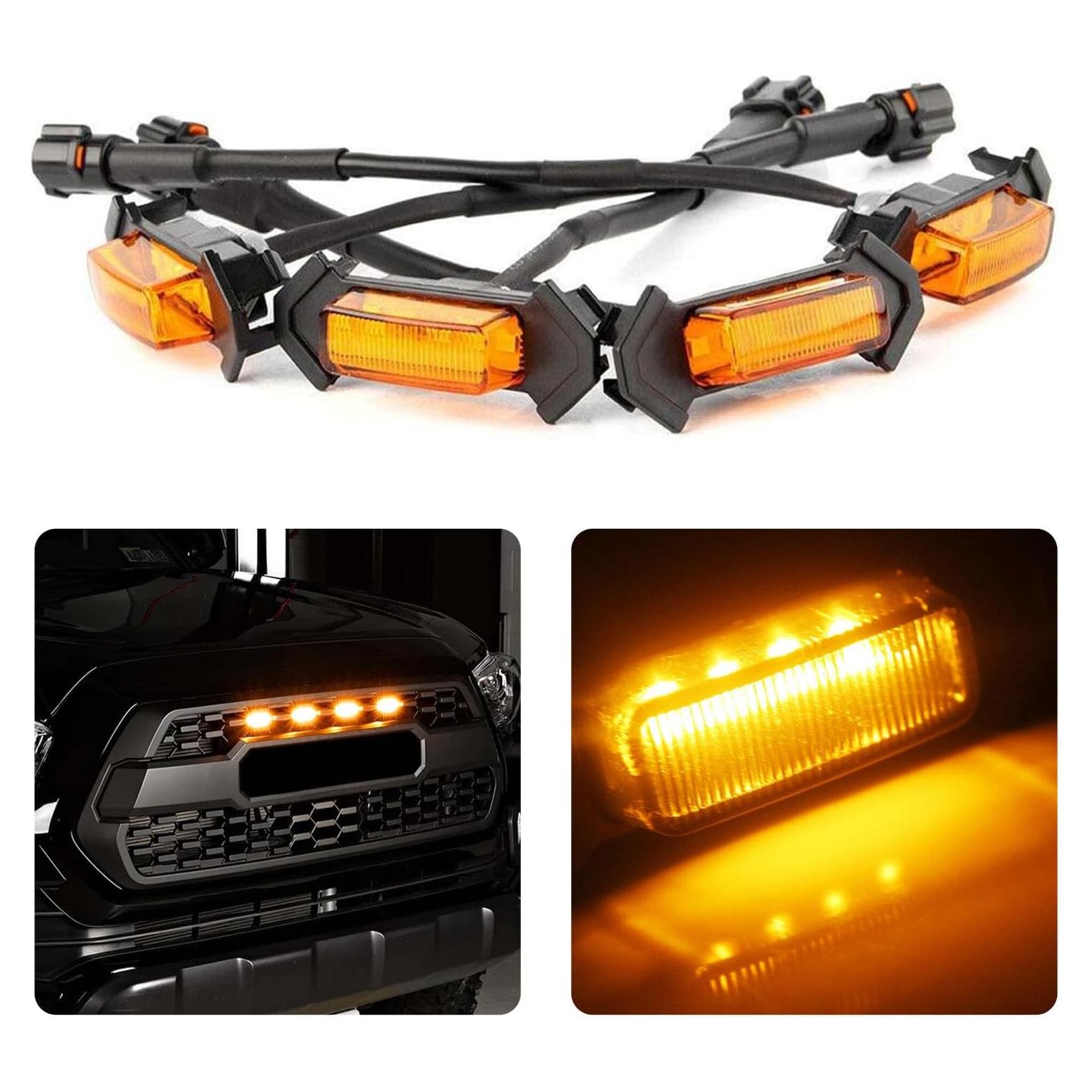 4 Luces LED Ámbar para Parrilla Toyota Tacoma TRD PRO 2016-2019