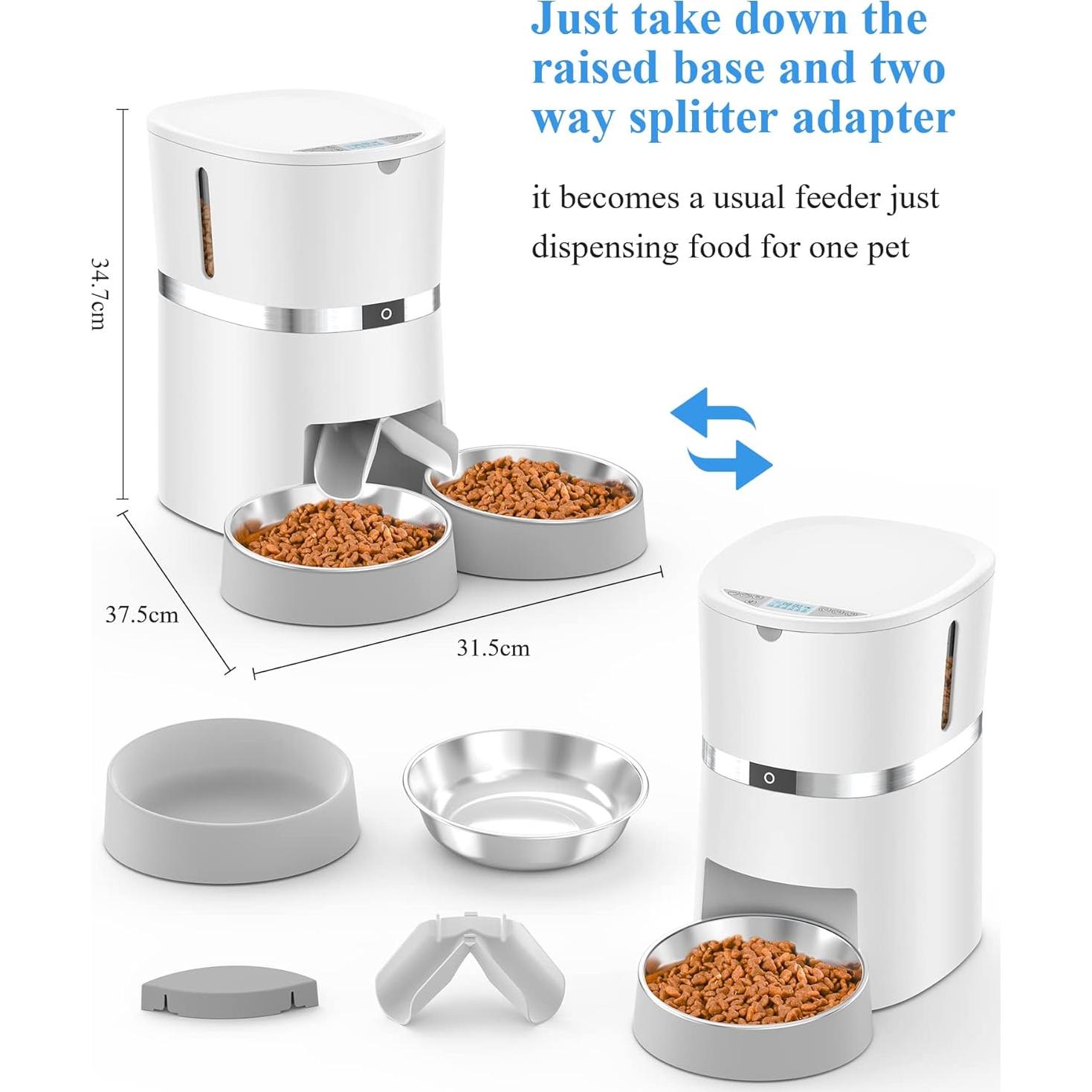 Comedero Automático WellToBe para Gatos y Perros Pequeños