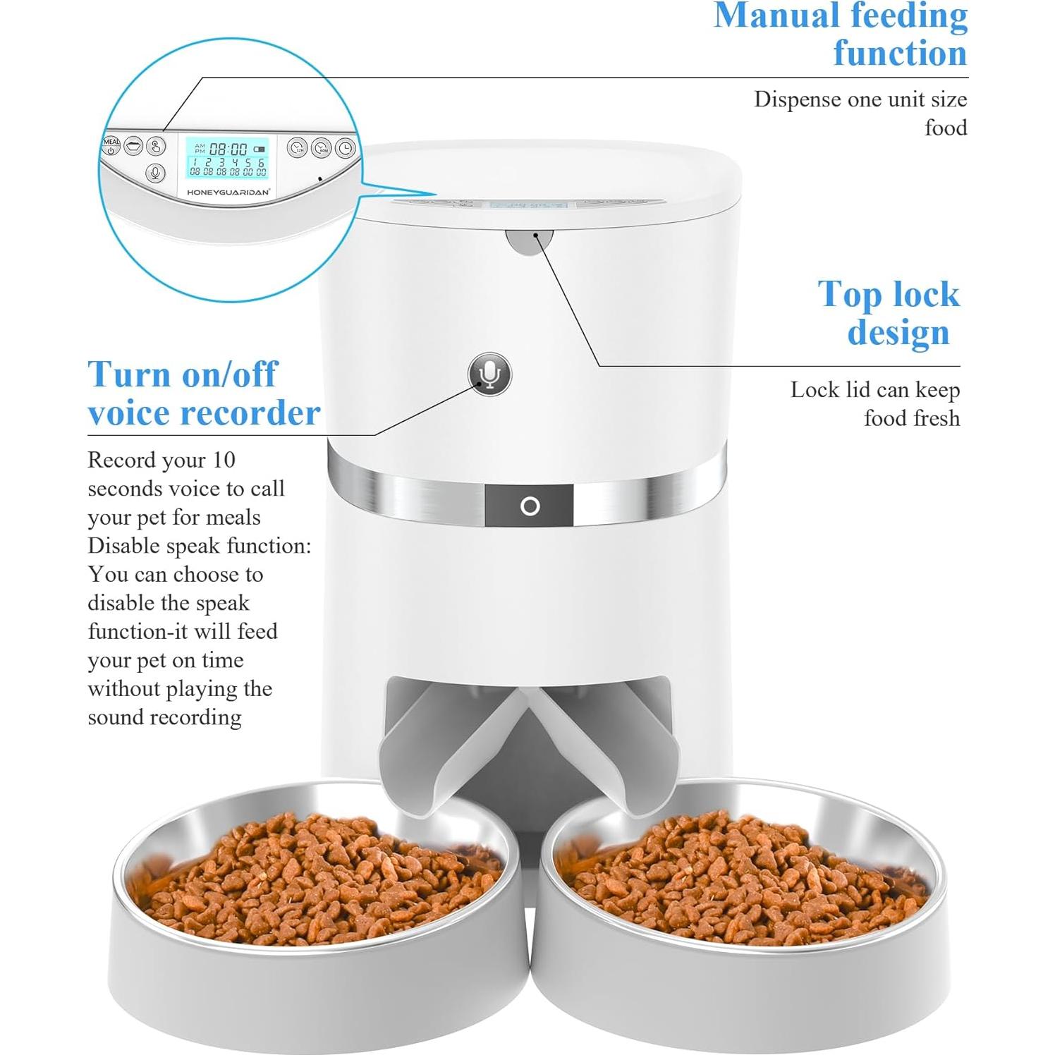 Comedero Automático WellToBe para Gatos y Perros Pequeños