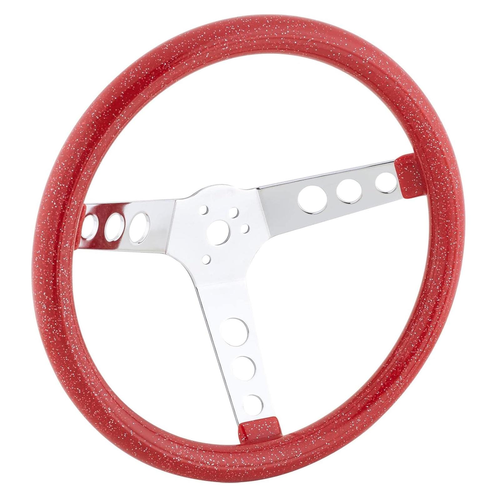 Volante de dirección 33 cm Speedway Motors rojo cromado