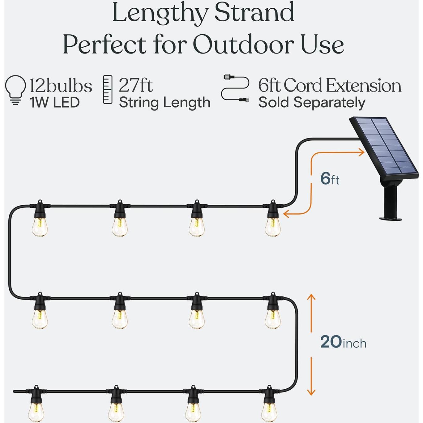 Luces de Cadena Solares Brightech 8,23 m 12 Bombillas LED