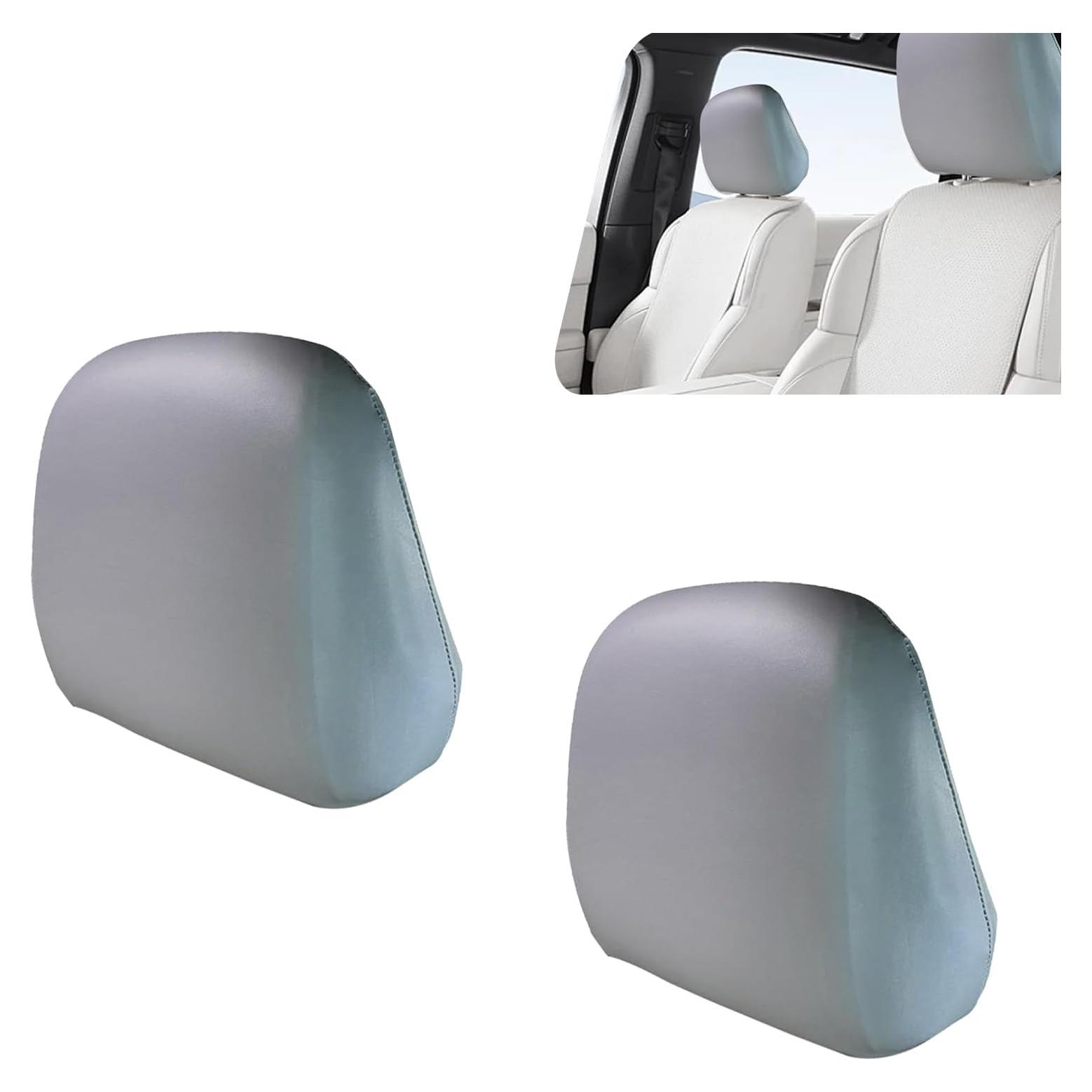 Funda de Reposacabezas de Coche CyperFair 2 Pcs Gris PU Impermeable