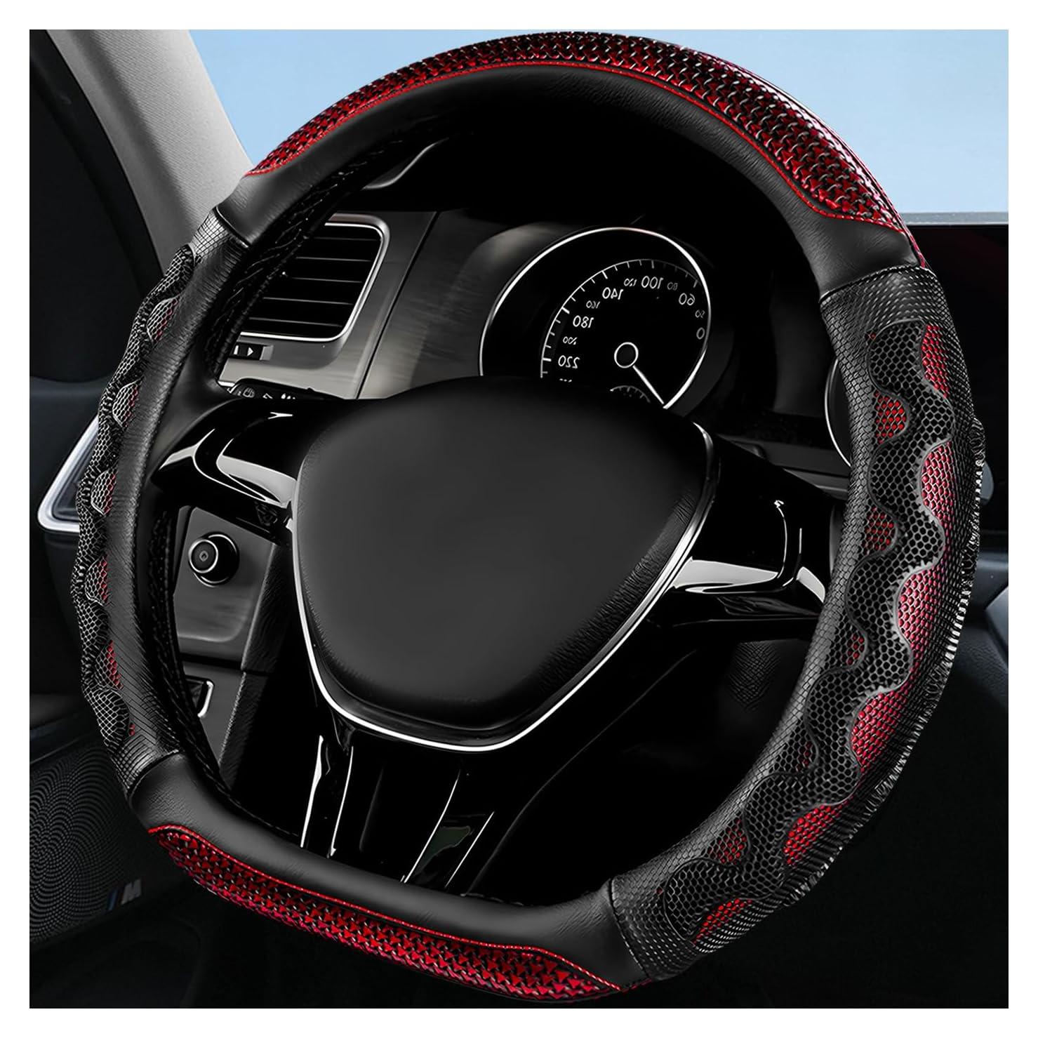 Funda de Volante MTRPS Antideslizante 14.5-15 Pulgadas Rojo