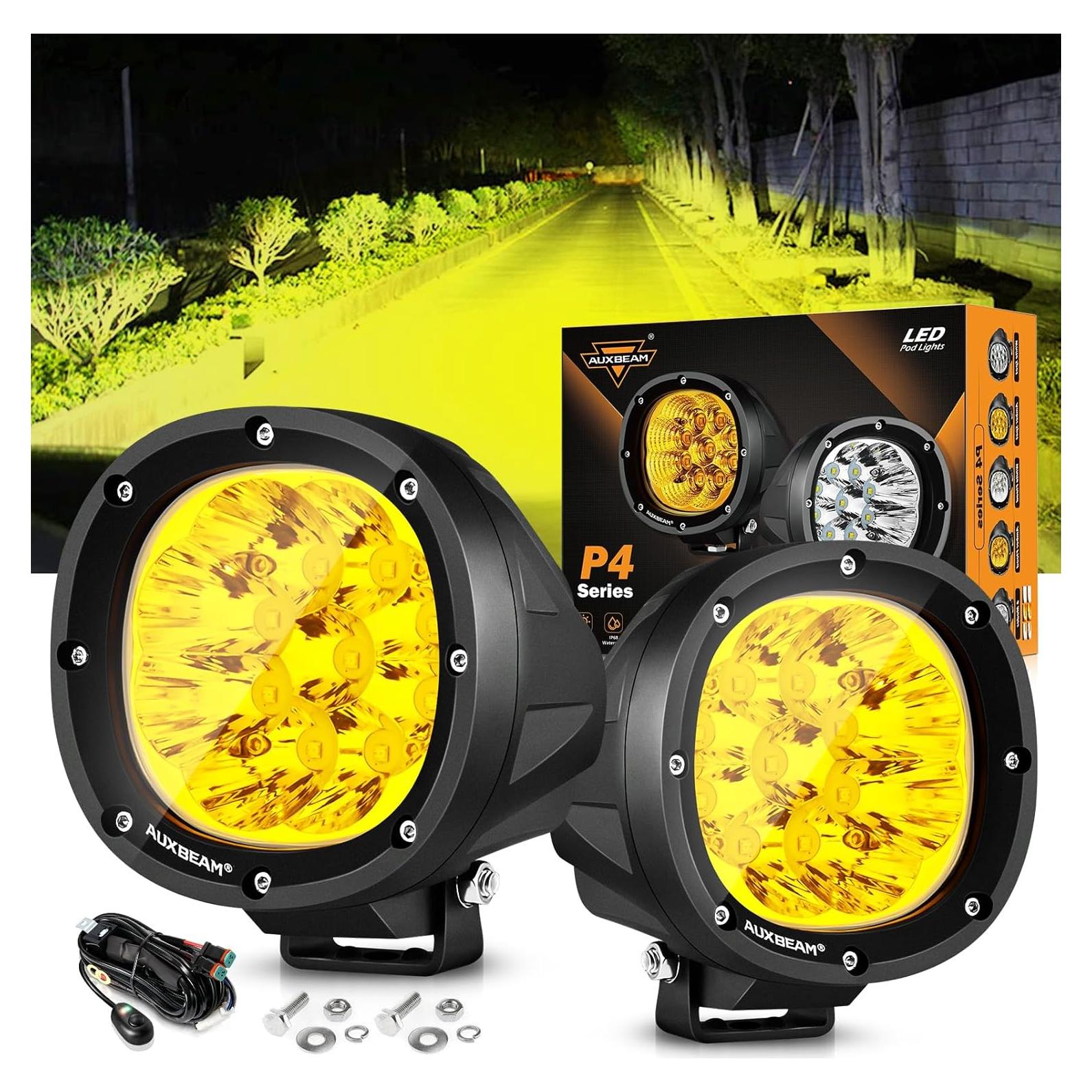 Luces LED Offroad Auxbeam 4" 90W Ámbar 9000LM 2PCS